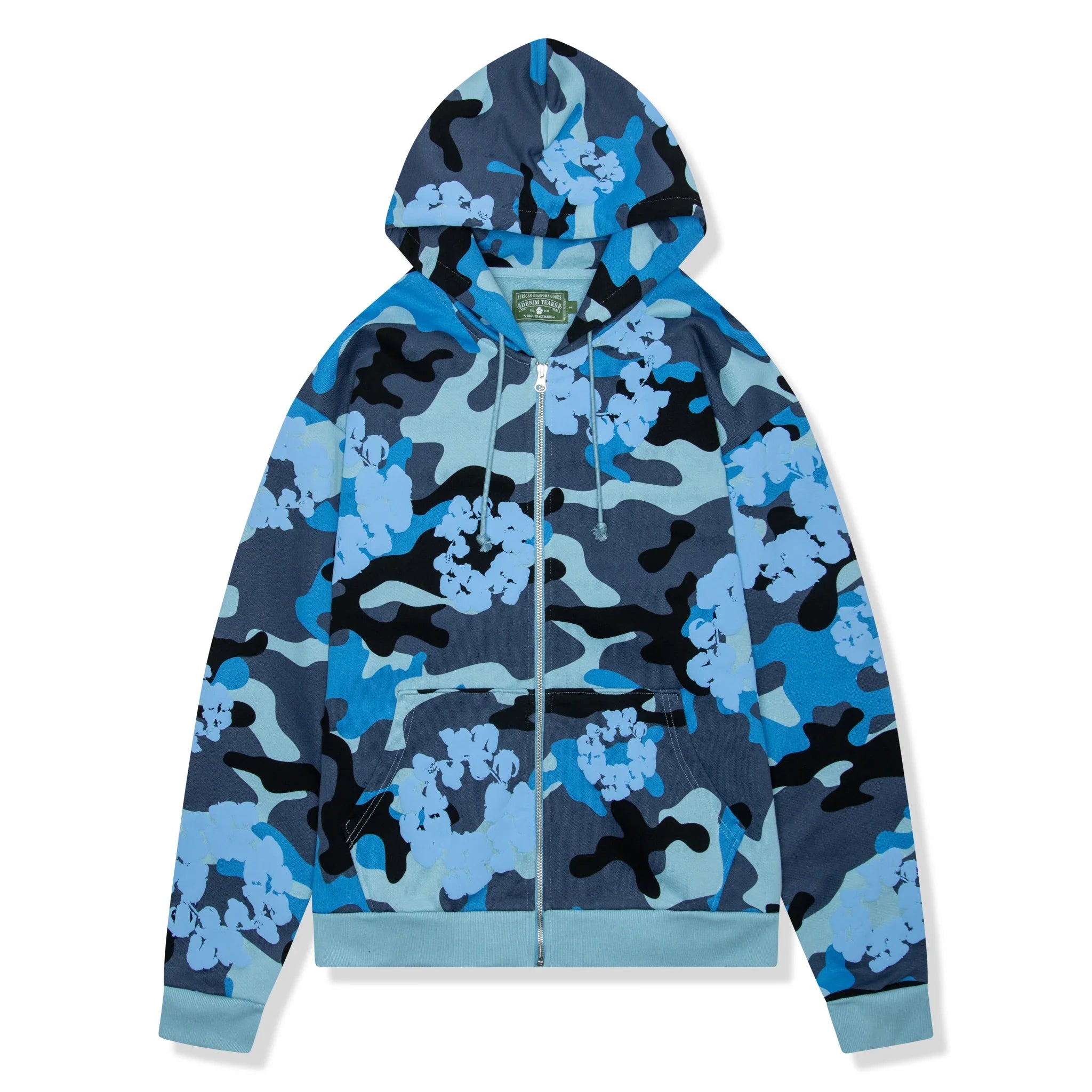 DMT Blue Camo Cotton Wreath Zip-Up Hoodie