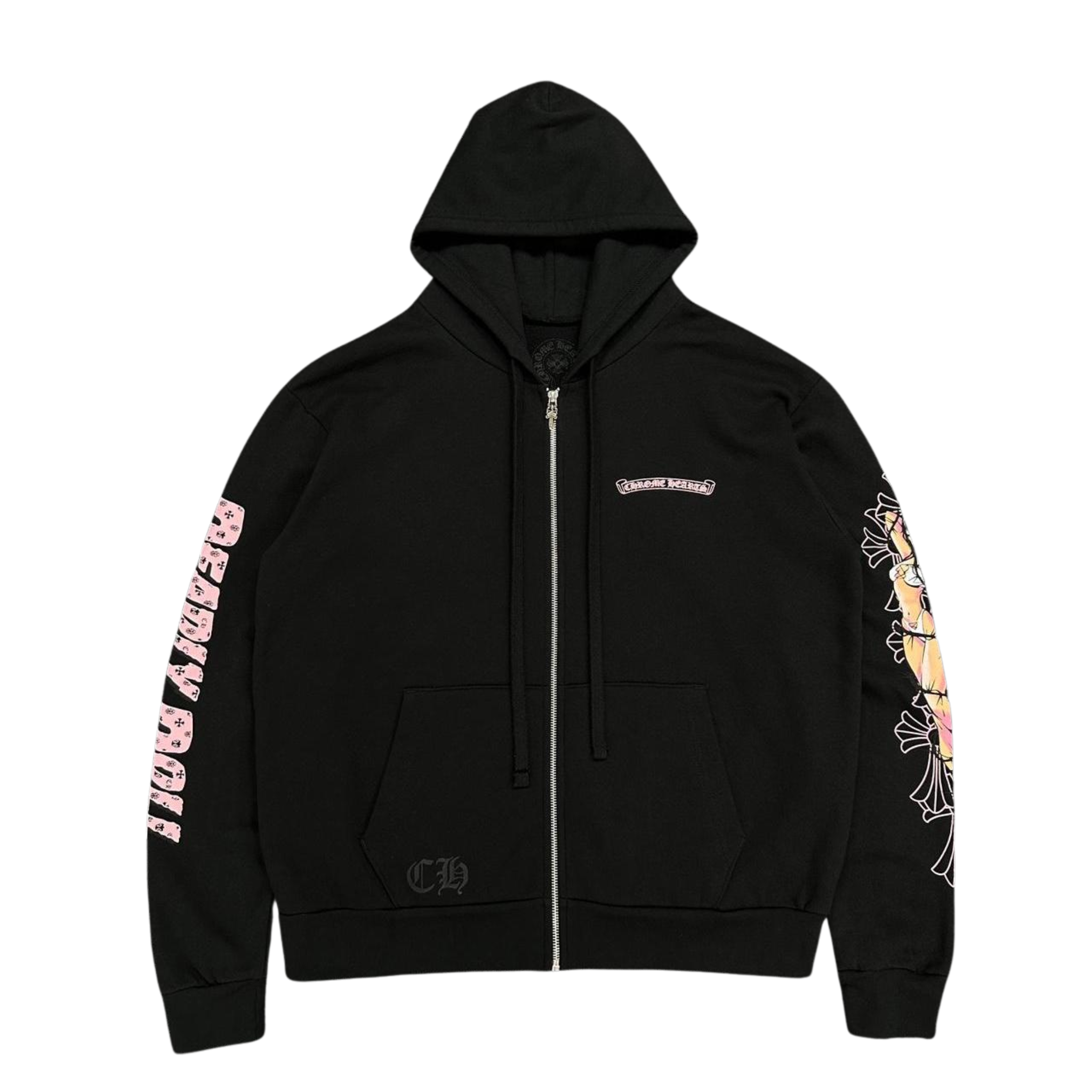 CH Deadly Doll Jessie Jo Stark Pink Cemetery Logo Zip Up Hoodie Black