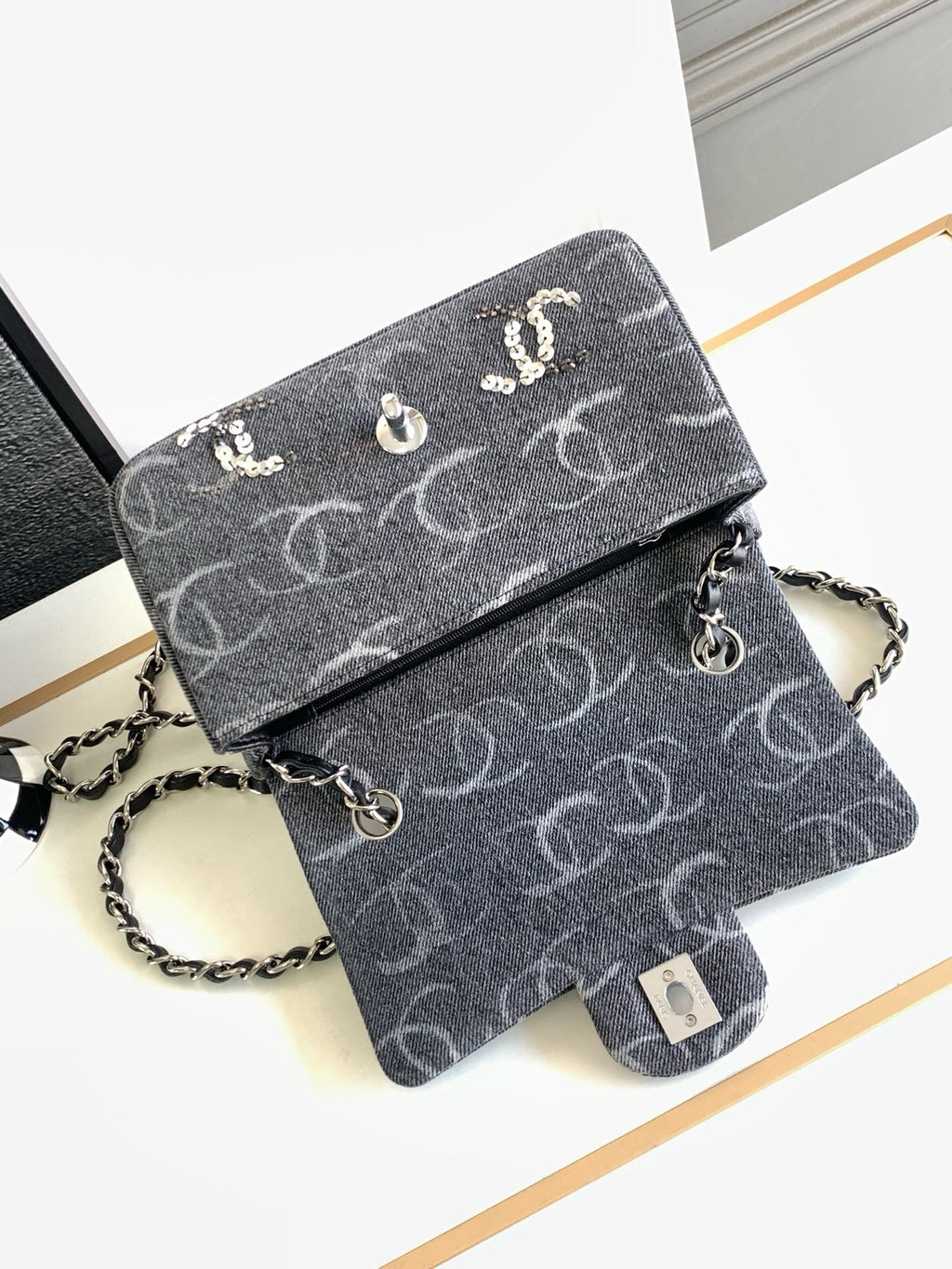 CNL 23K Denim Flap Bag