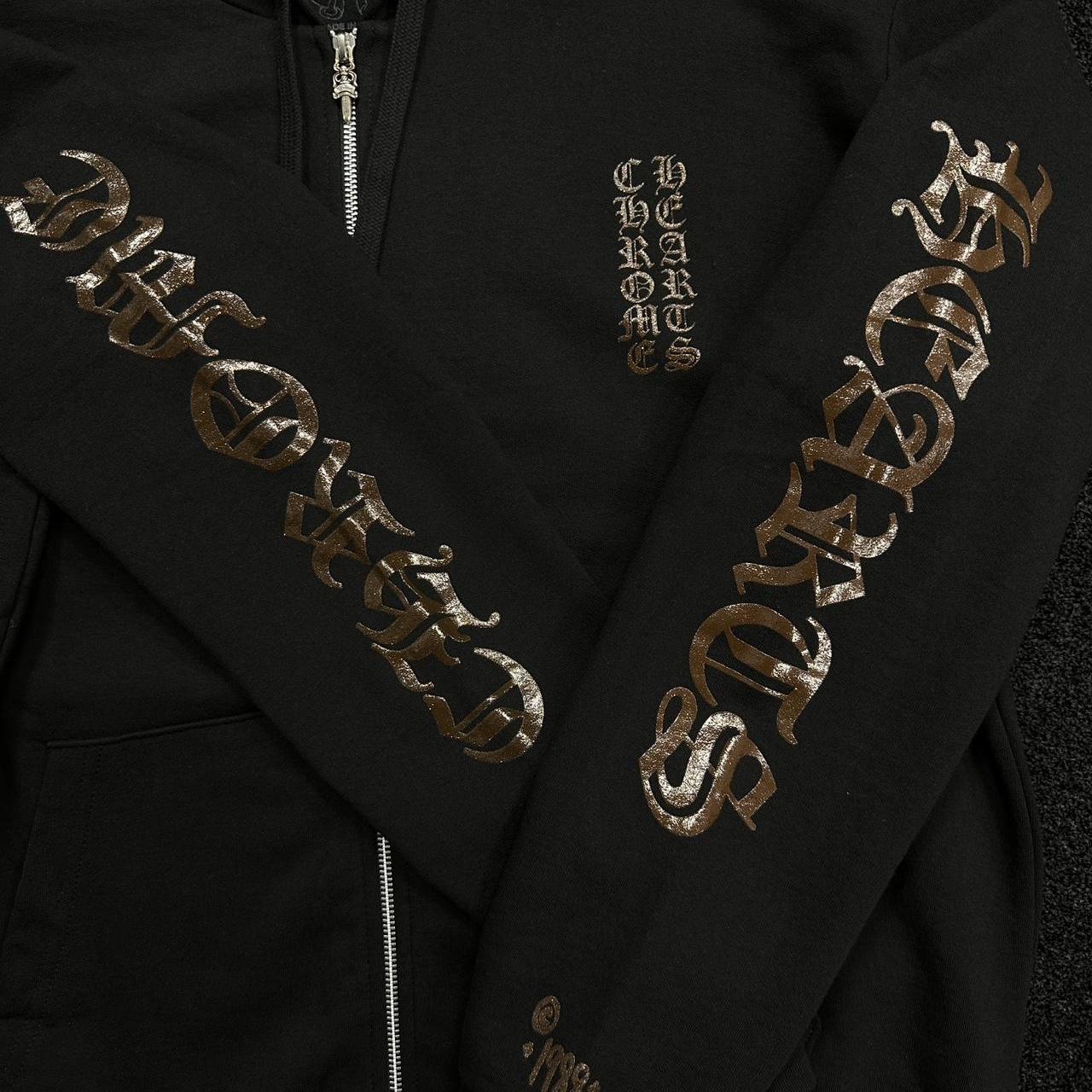CH Exclusive Brown Vertical Logo Zip Up Hoodie Black