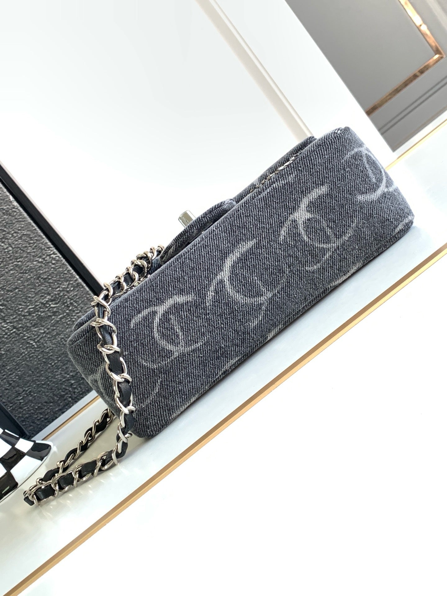 CNL 23K Denim Flap Bag