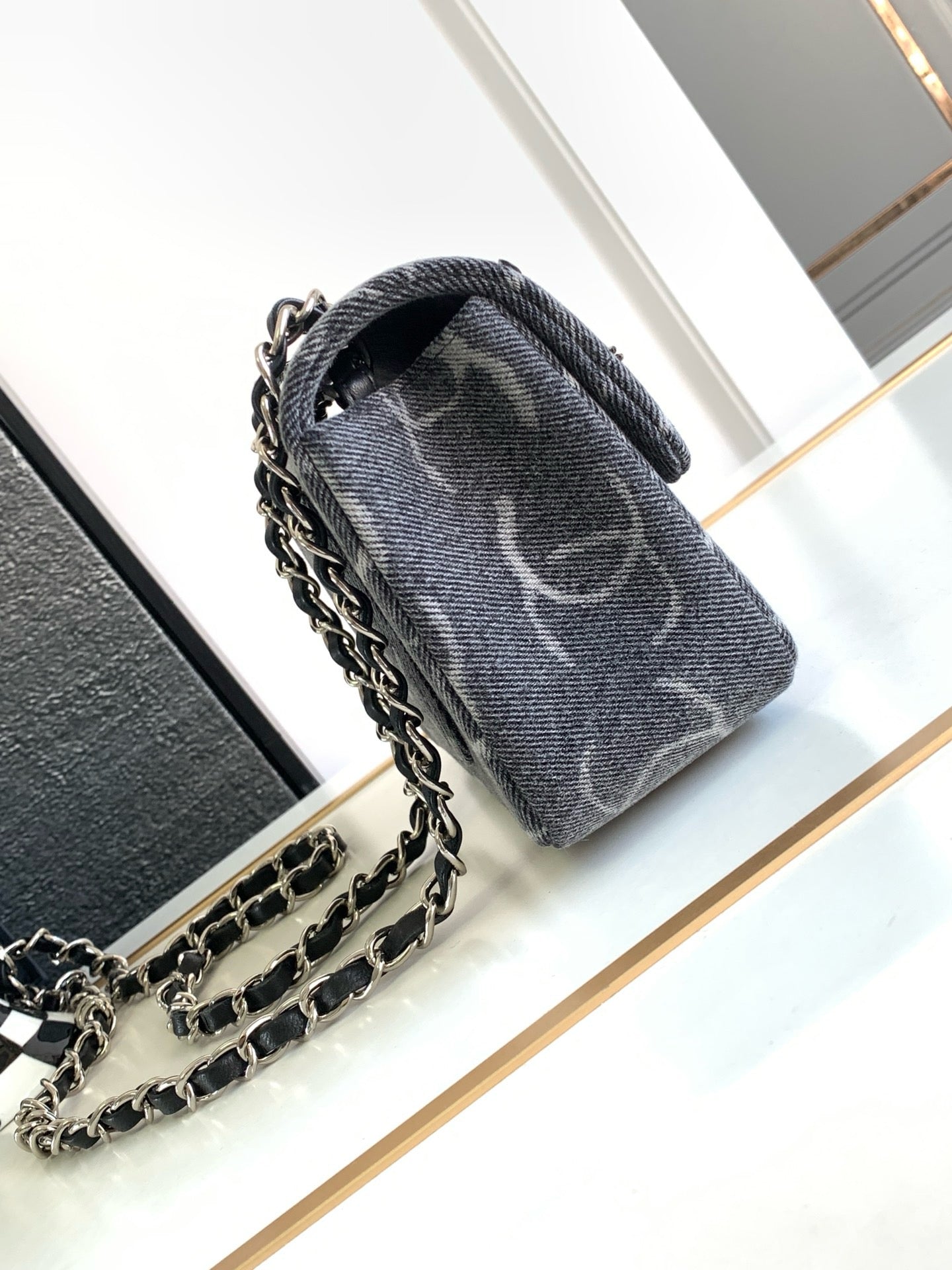 CNL 23K Denim Flap Bag