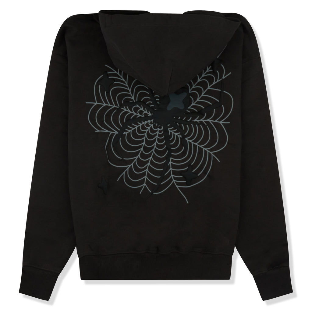 BPT Spider Web Zip-Up Soot Black Hoodie