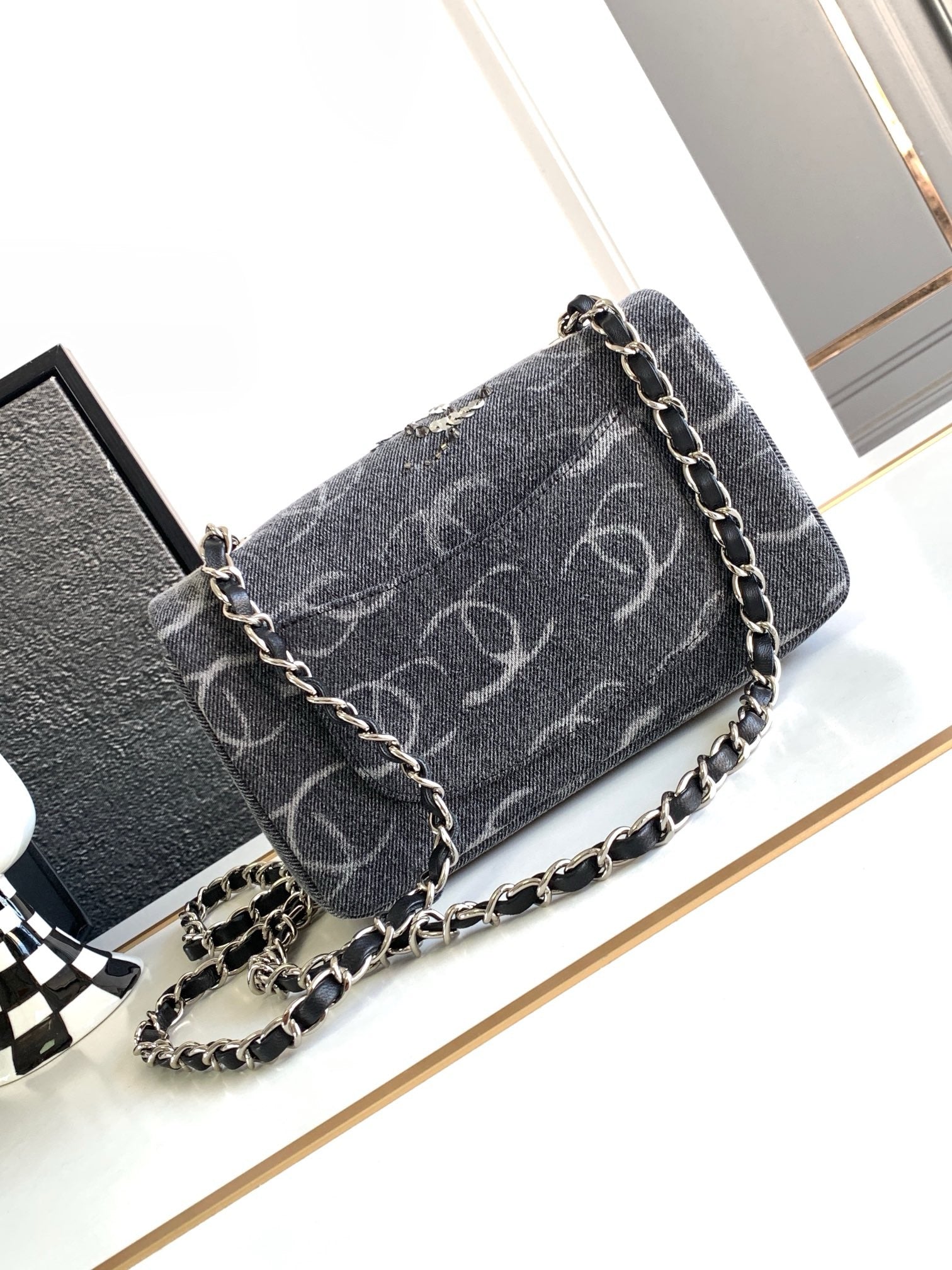 CNL 23K Denim Flap Bag