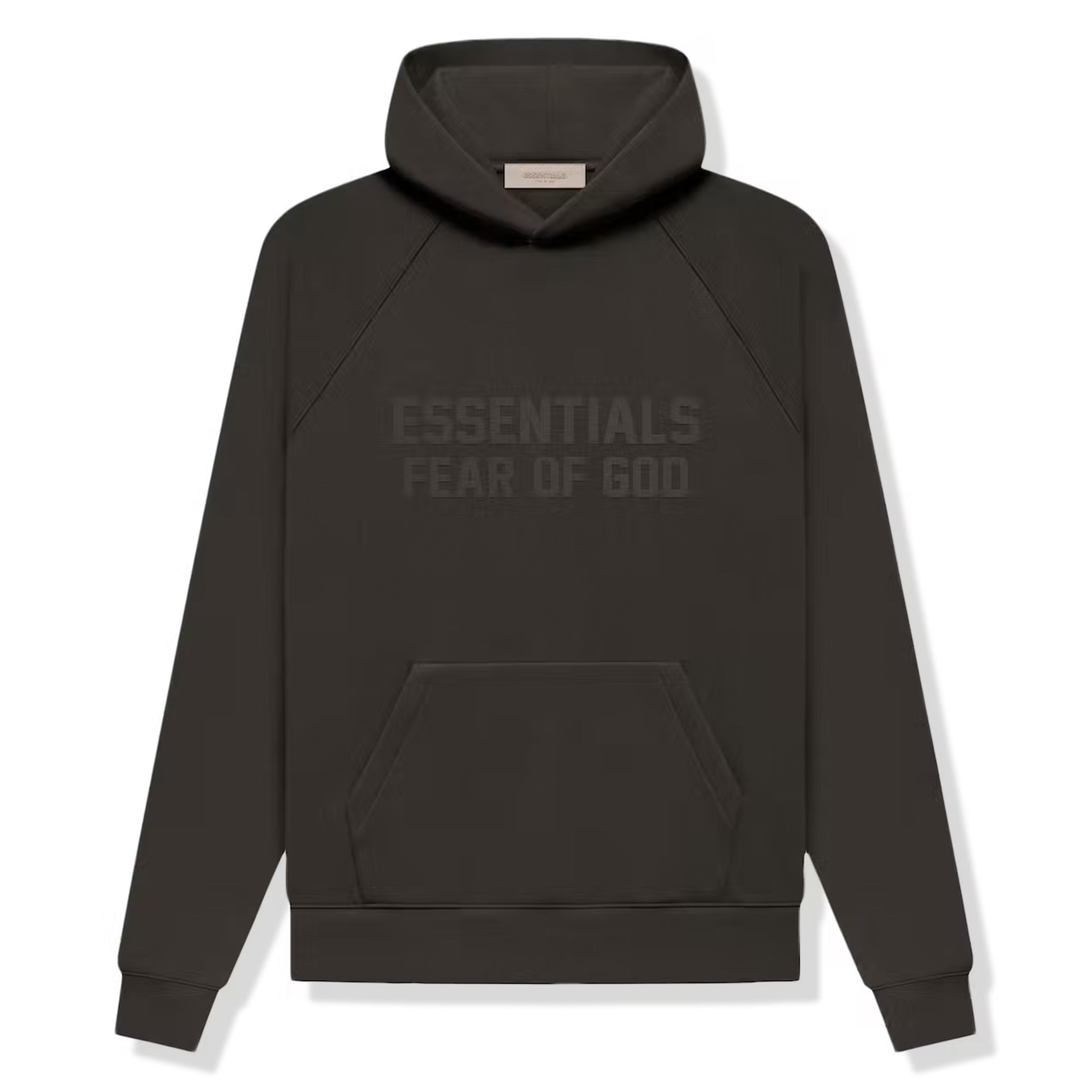 FOG Essentials Logo Flocked Off Black Hoodie