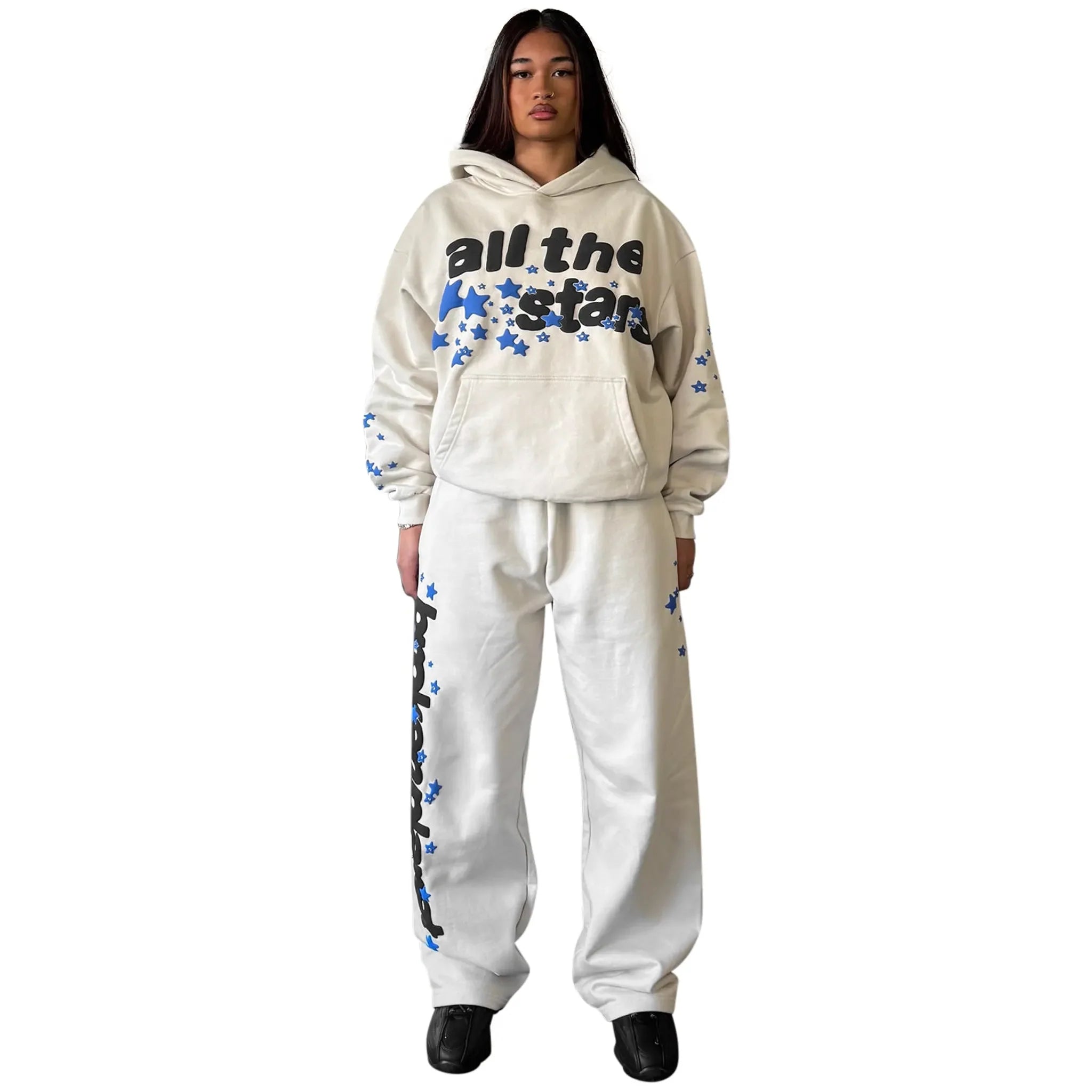BPT All The Stars Straight Leg Ivory White Sweatpants