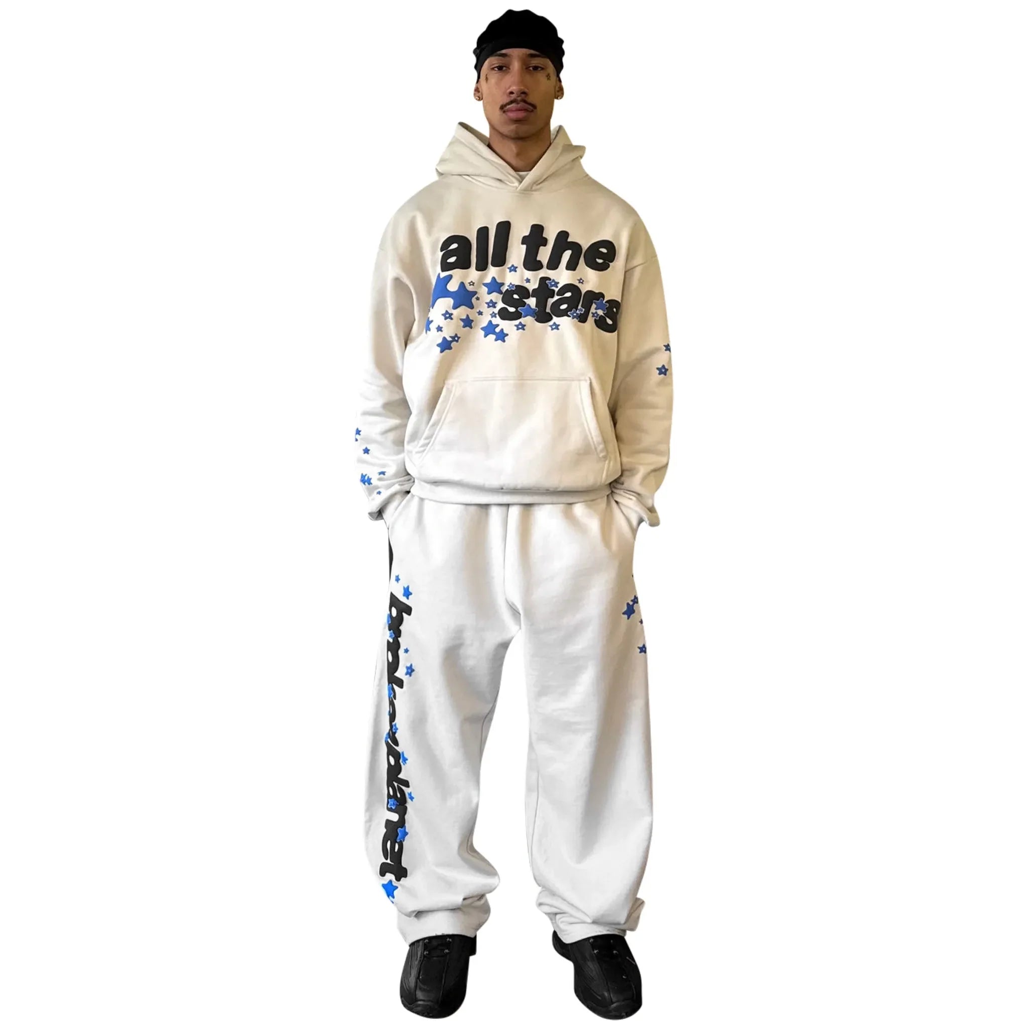 BPT All The Stars Straight Leg Ivory White Sweatpants