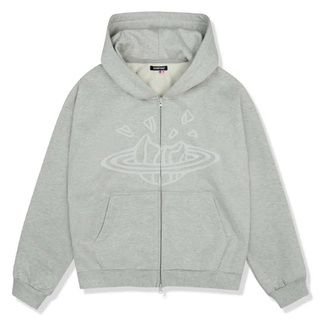 BPT Ash Heather Grey Zip-Up Hoodie