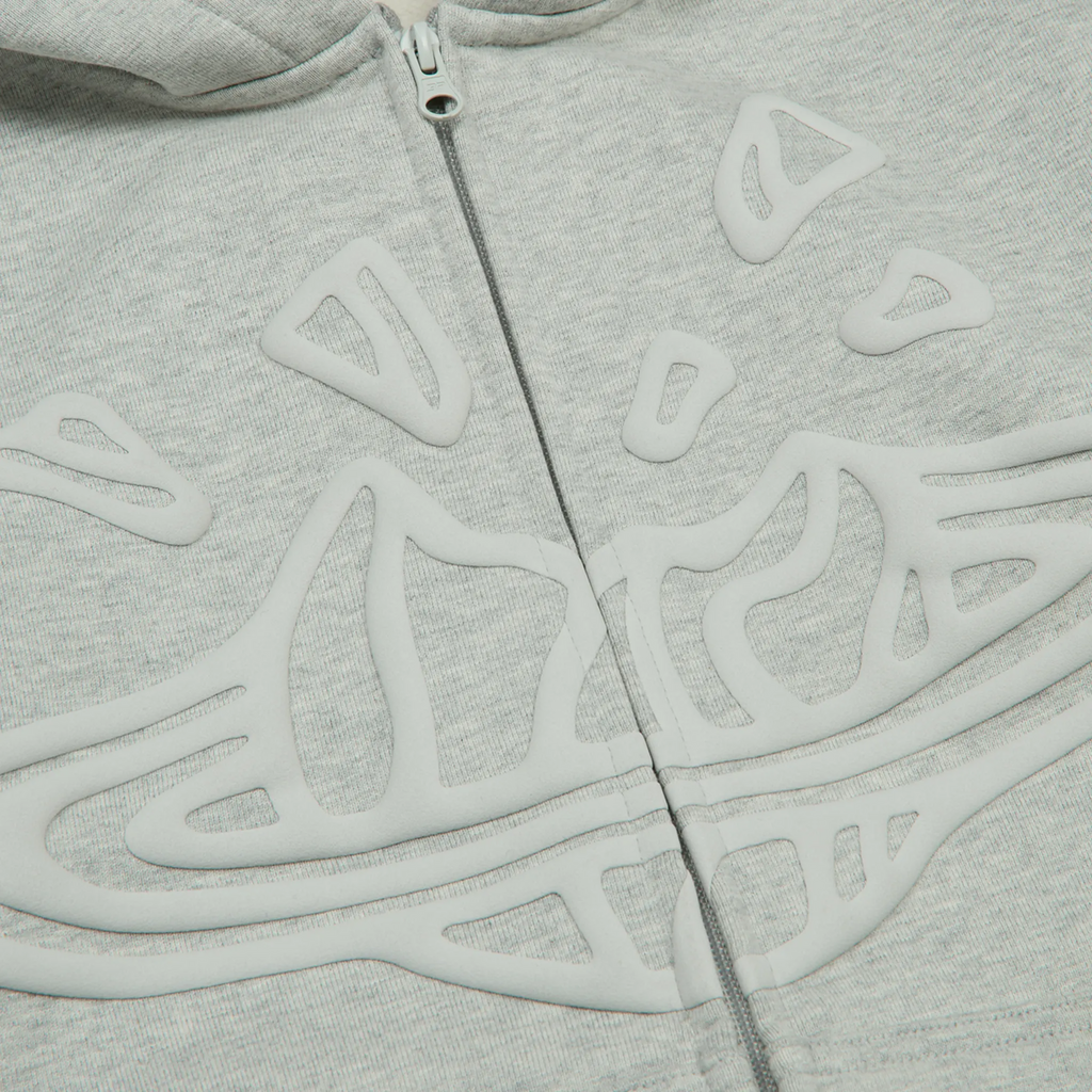 BPT Ash Heather Grey Zip-Up Hoodie