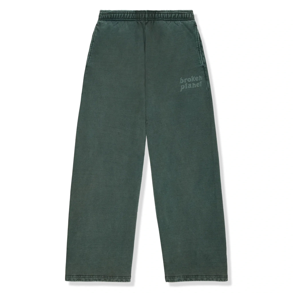 BPT Basics Wide Leg Washed Emerald Sweatpants