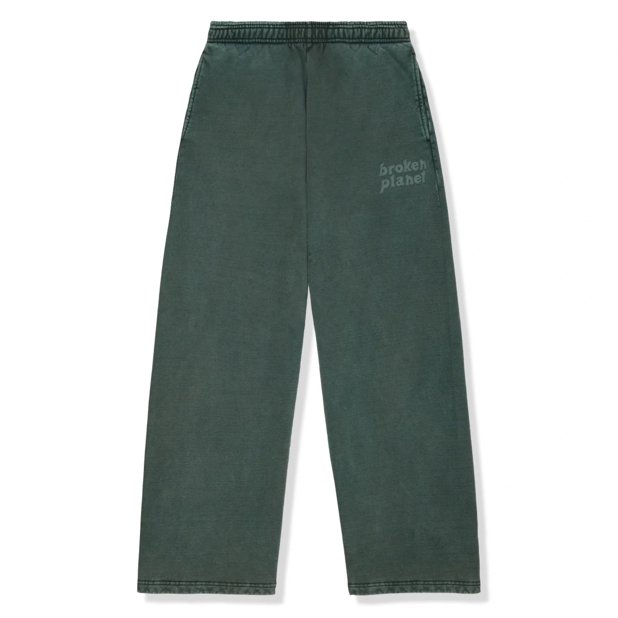 BPT Basics Wide Leg Washed Emerald Sweatpants