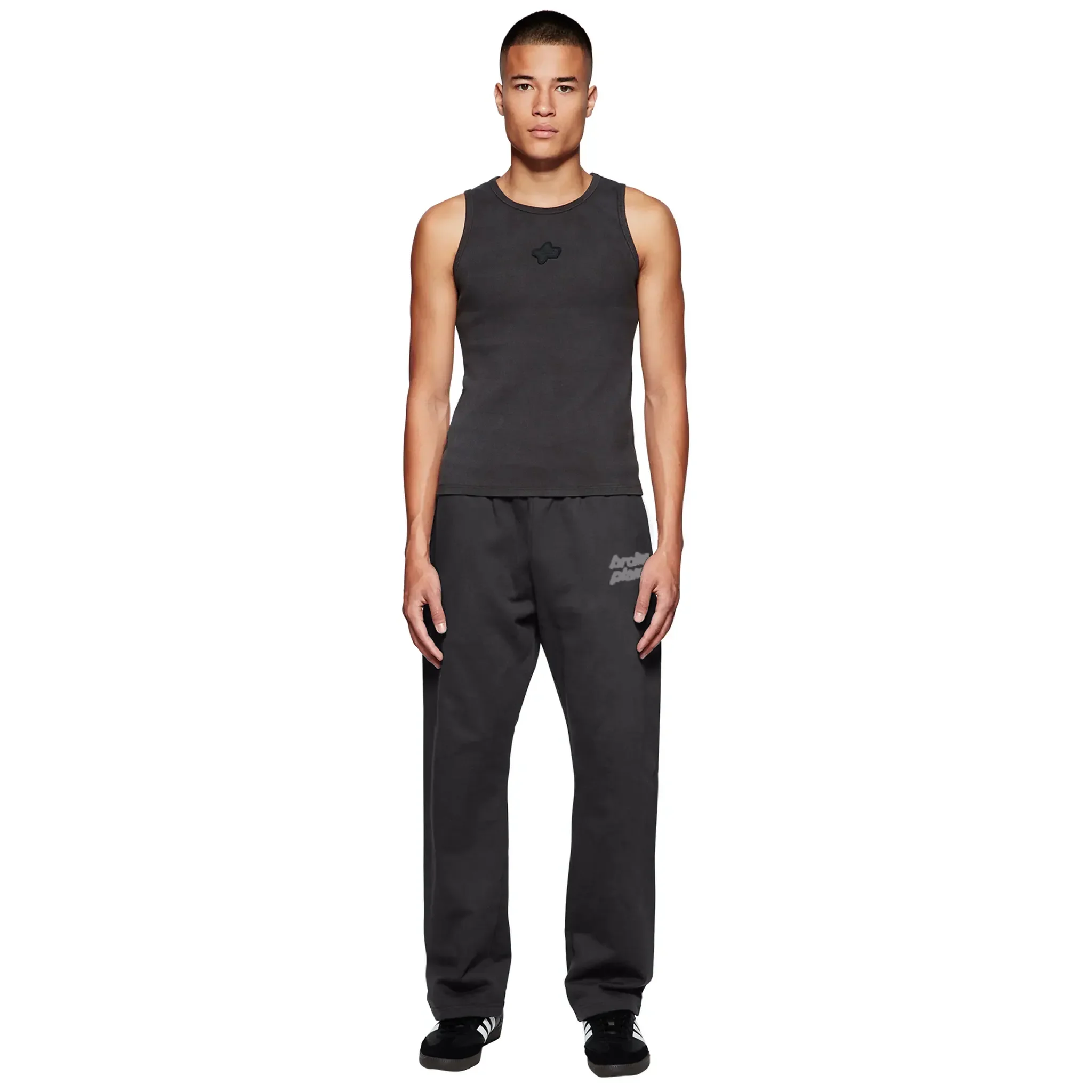 BPT Basics Straight Leg Washed Midnight Black Sweatpants
