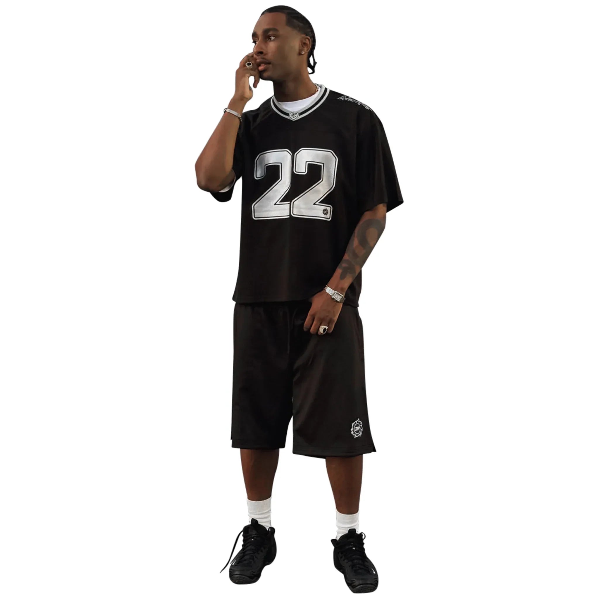 BPT Black Silver Football Jersey