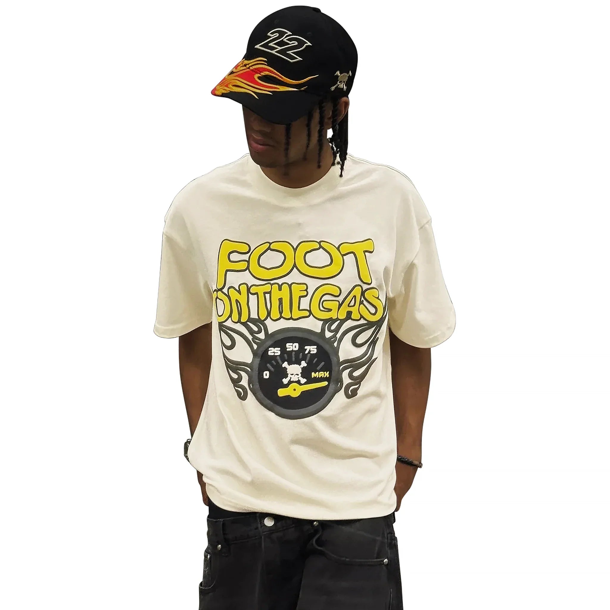 BPT Foot On The Gas Vanilla White T-Shirt