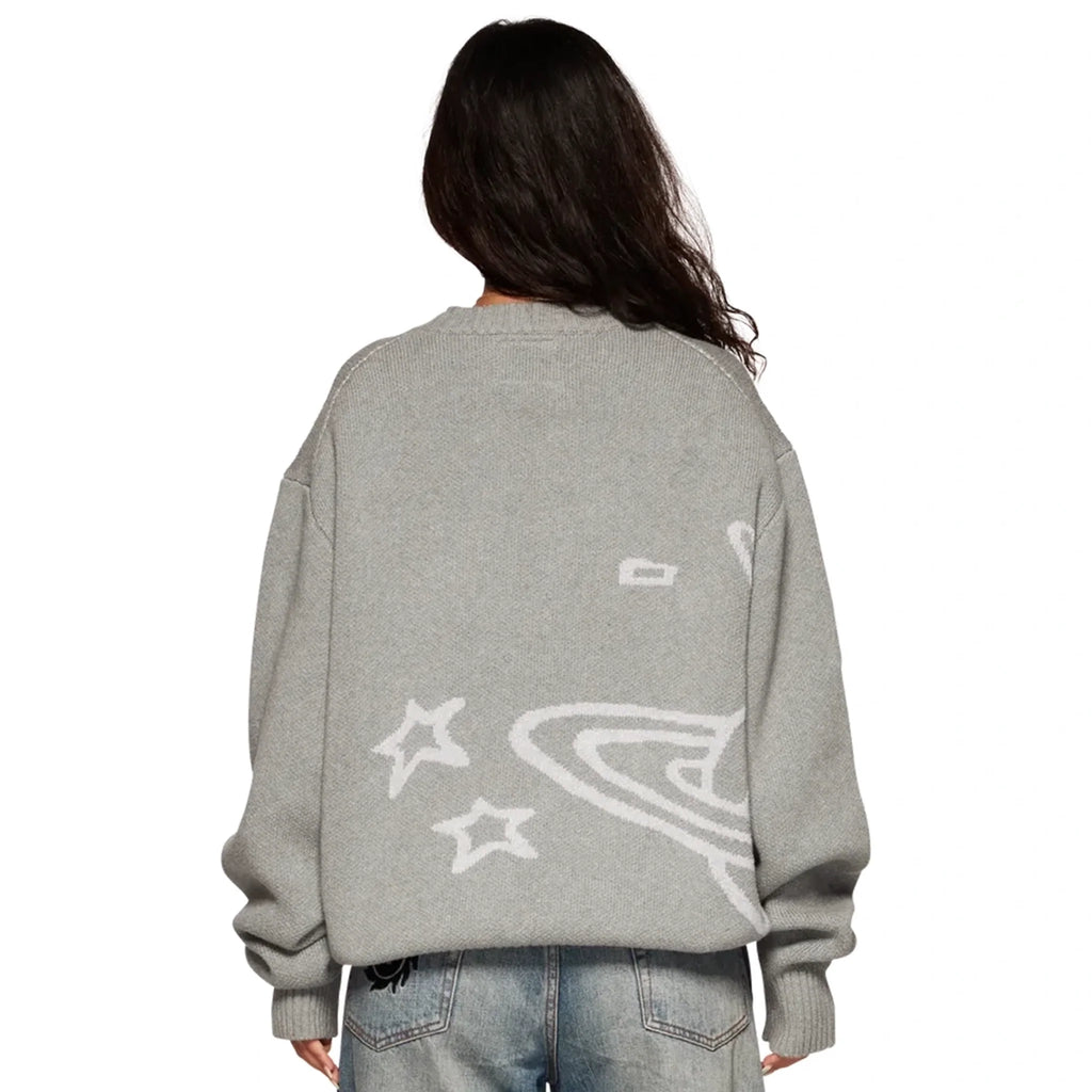 BPT Heather Grey Planet Knit Sweatshirt