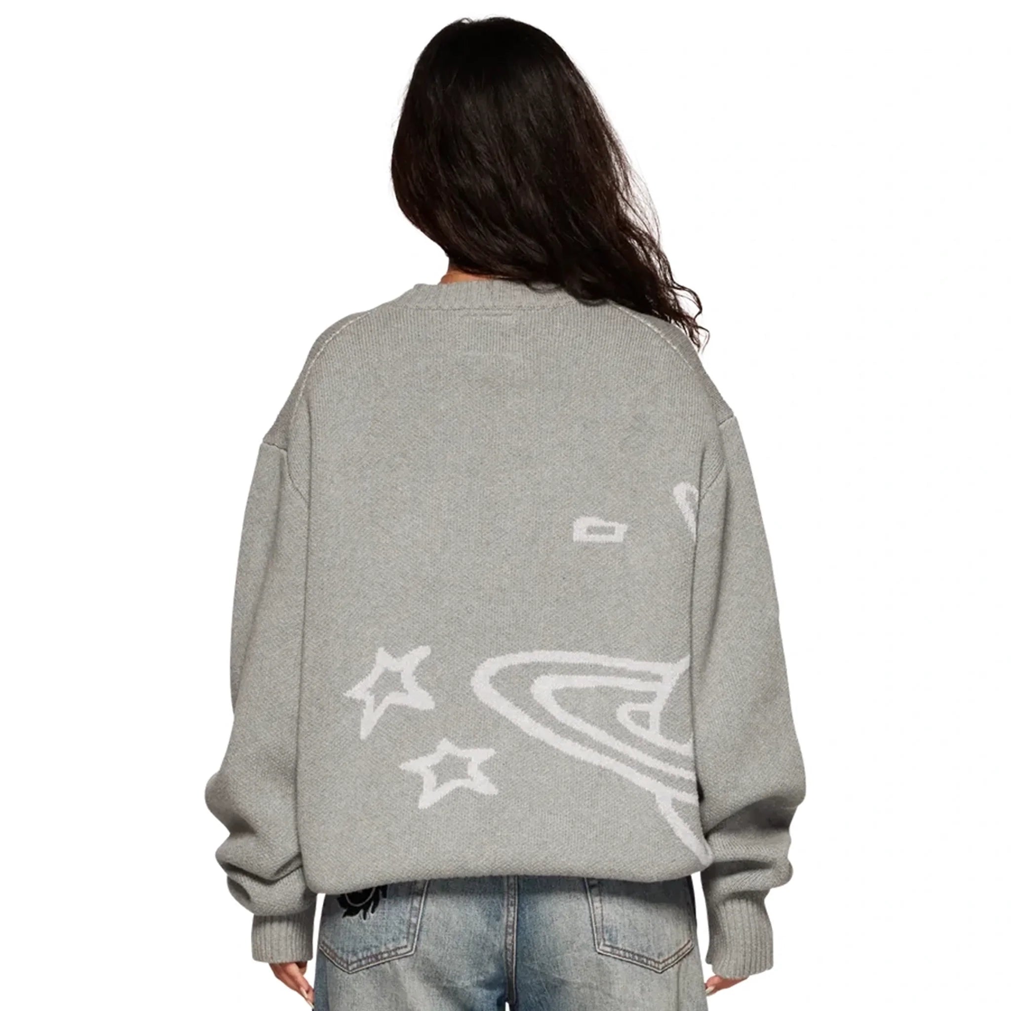 BPT Heather Grey Planet Knit Sweatshirt