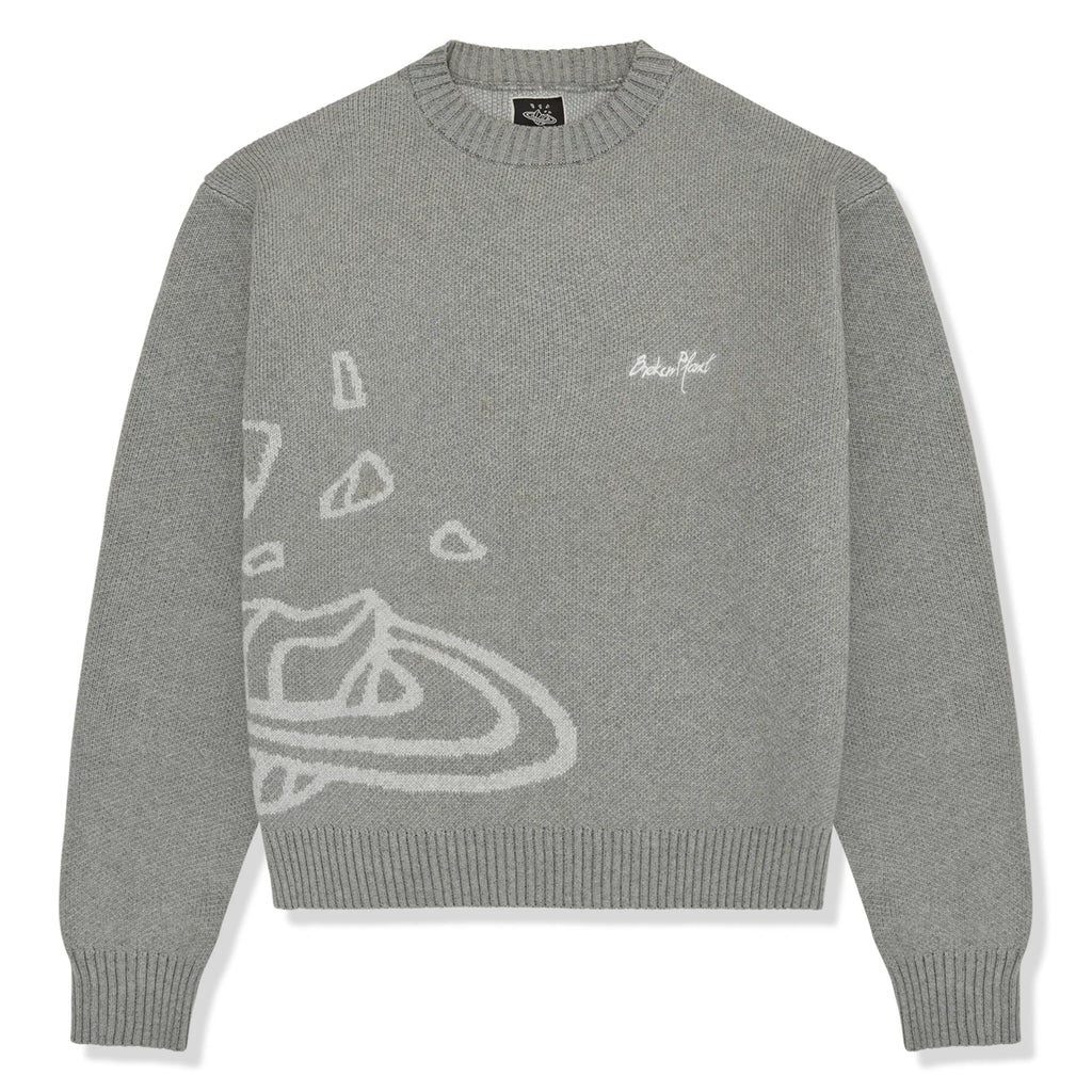 BPT Heather Grey Planet Knit Sweatshirt