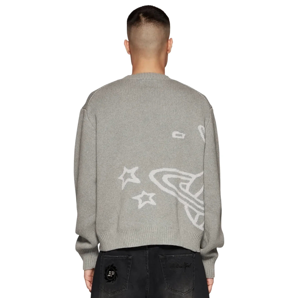 BPT Heather Grey Planet Knit Sweatshirt
