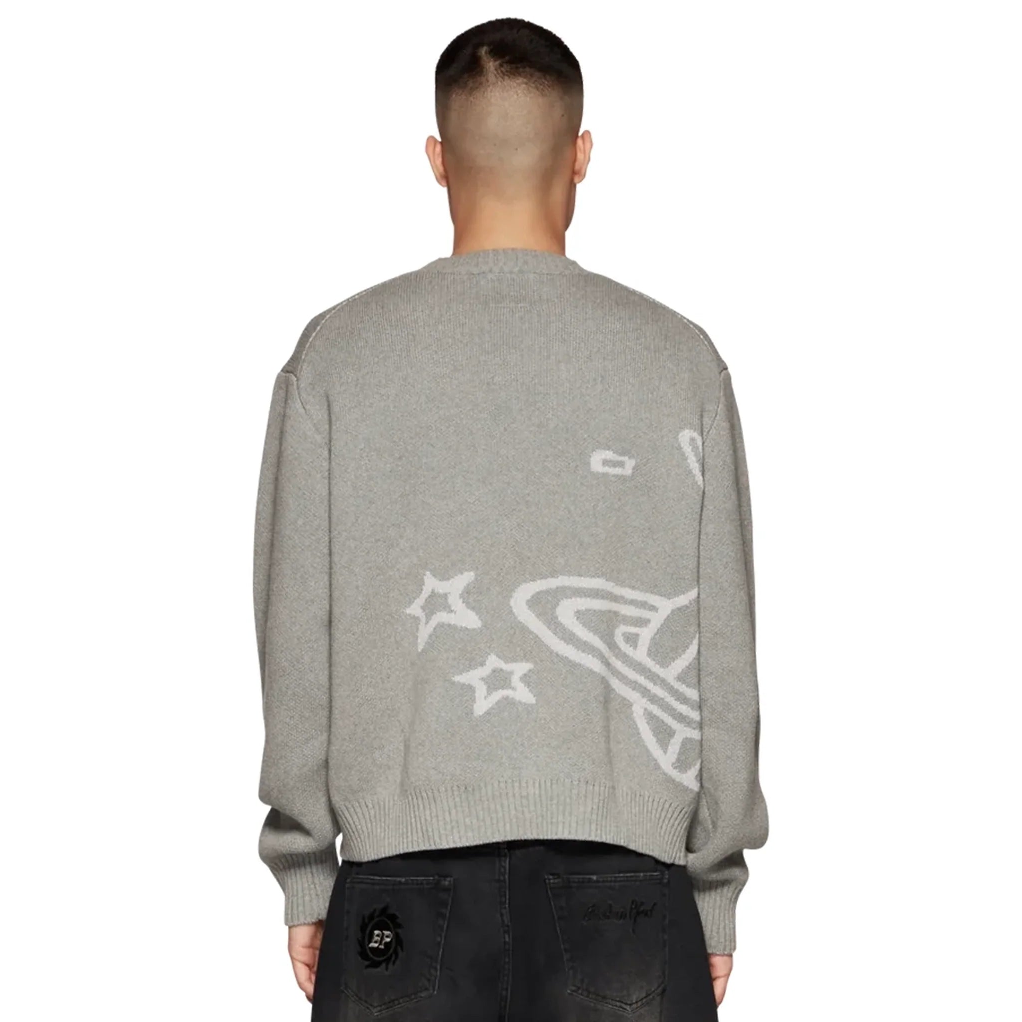 BPT Heather Grey Planet Knit Sweatshirt