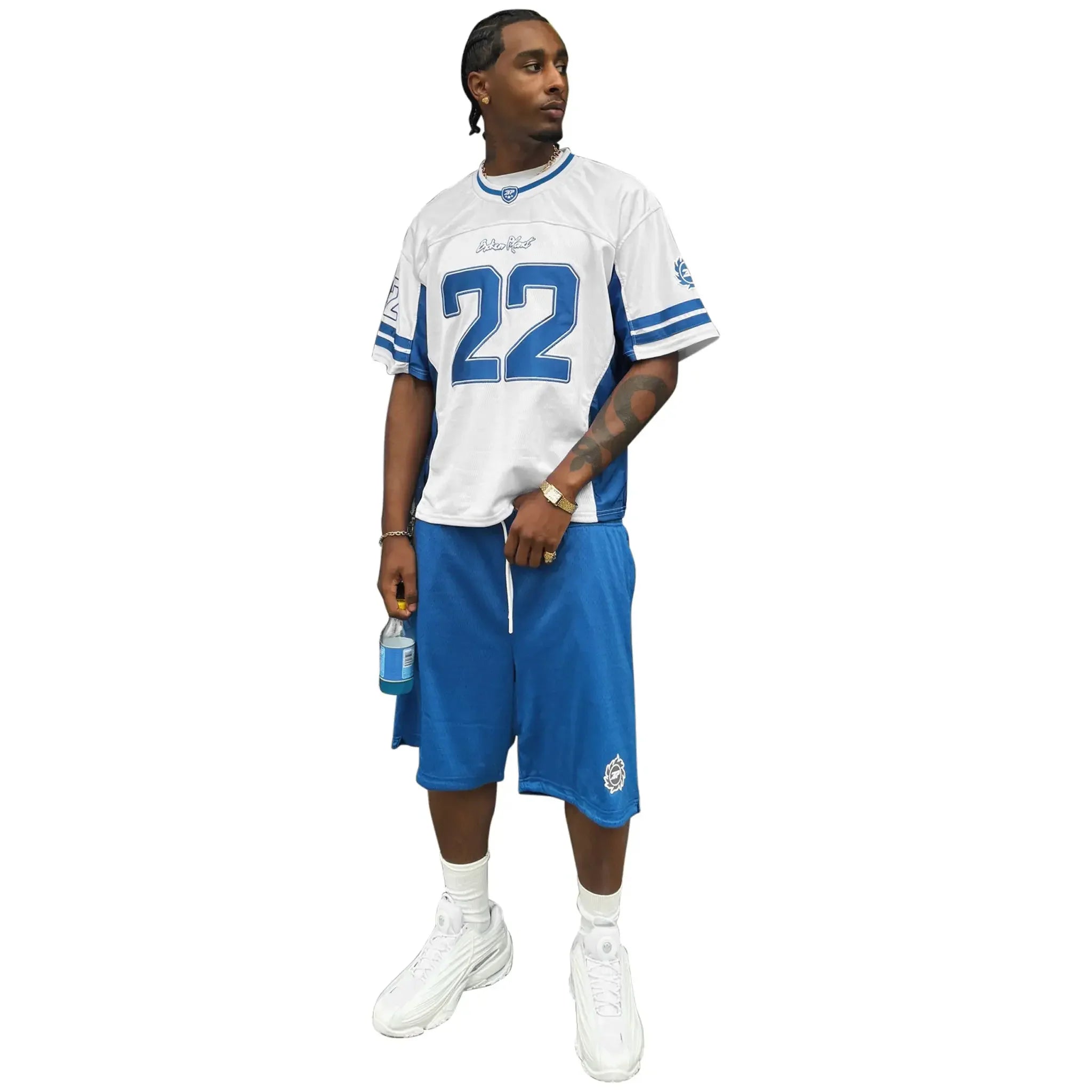 BPT White Blue Football Jersey