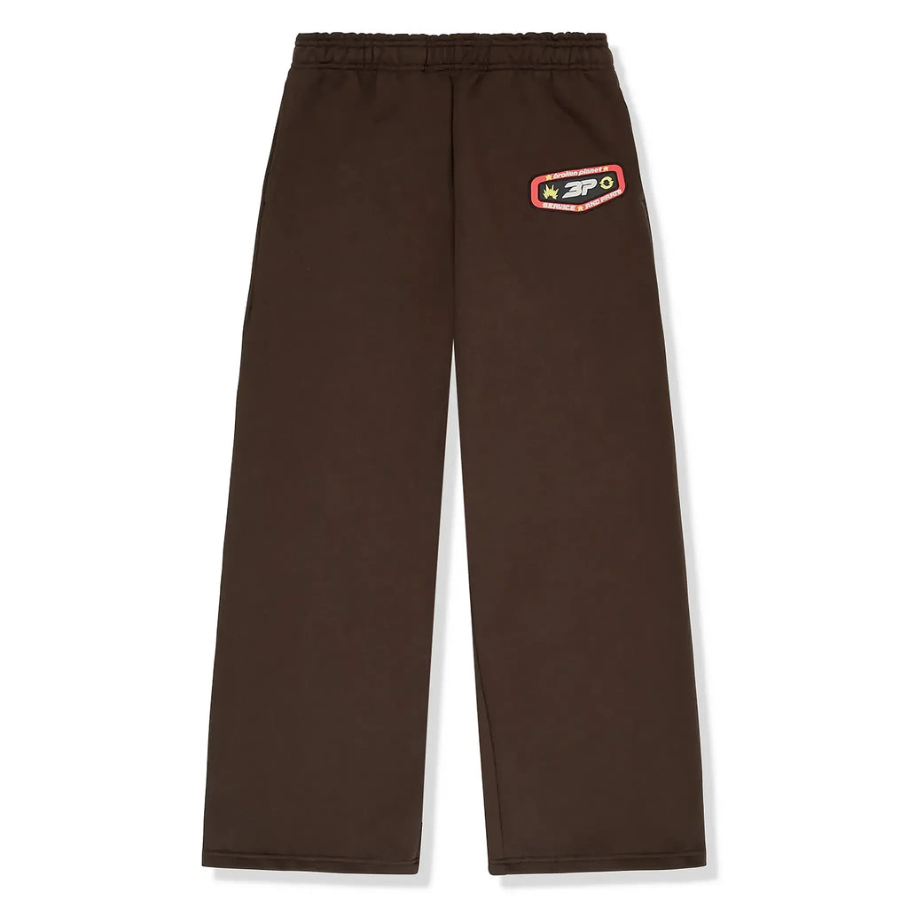BPT Wide Leg Out Of Service Mocha Brown Sweatpants