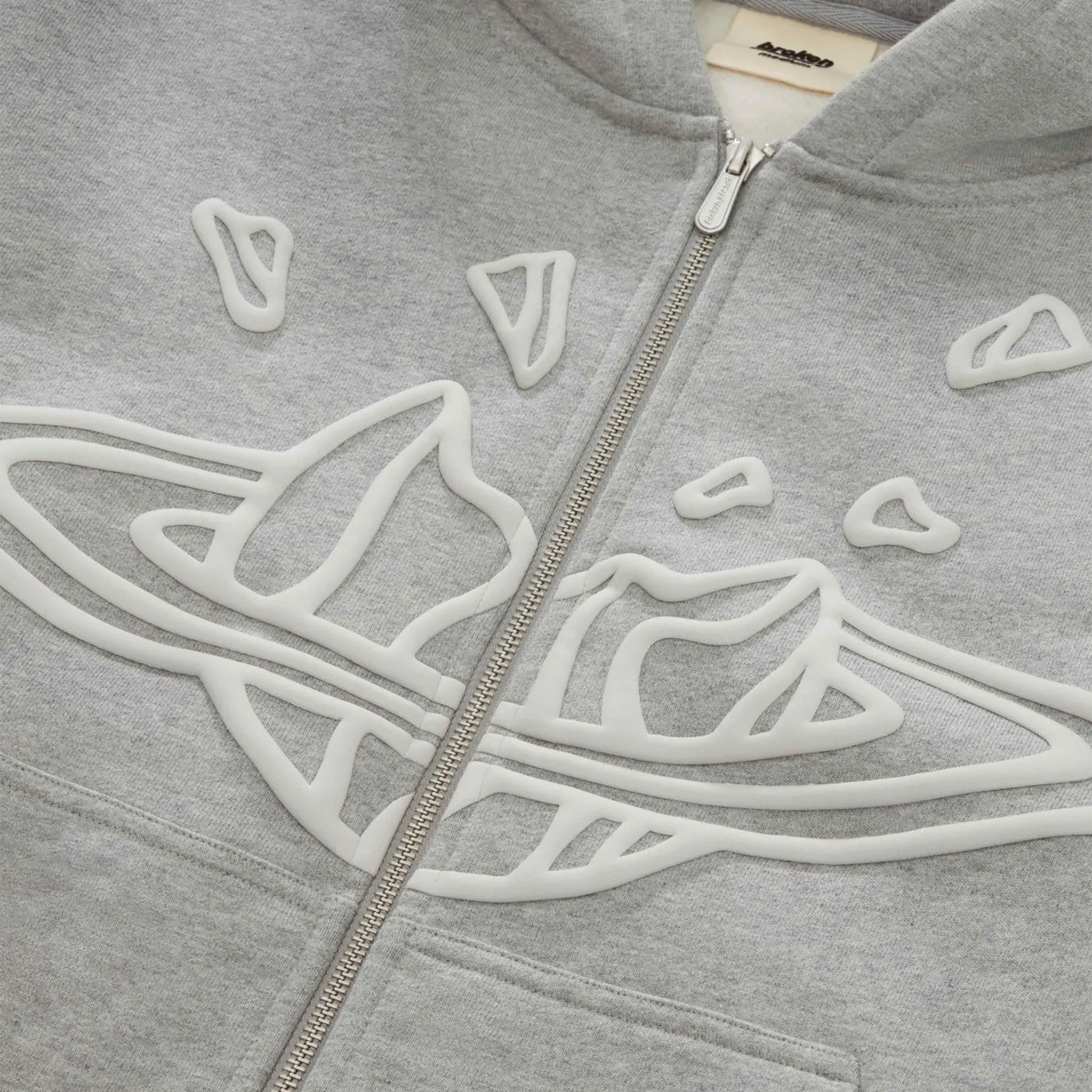 BPT Outer Space Zip-Up Heather Grey Hoodie