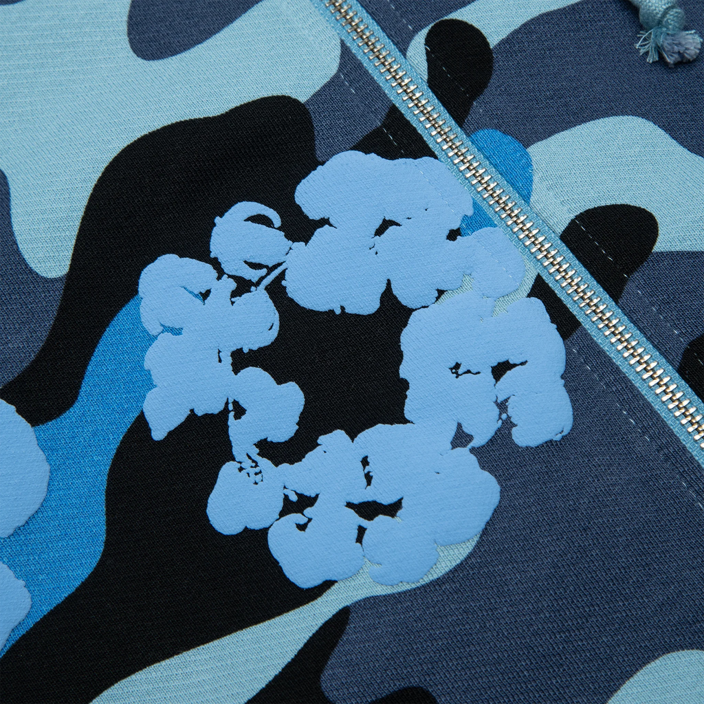 DMT Blue Camo Cotton Wreath Zip-Up Hoodie