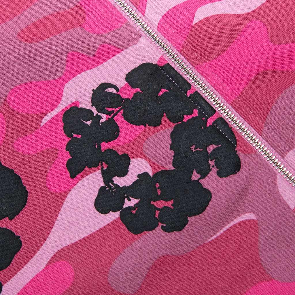 DMT Pink Camo Cotton Wreath Zip-Up Hoodie