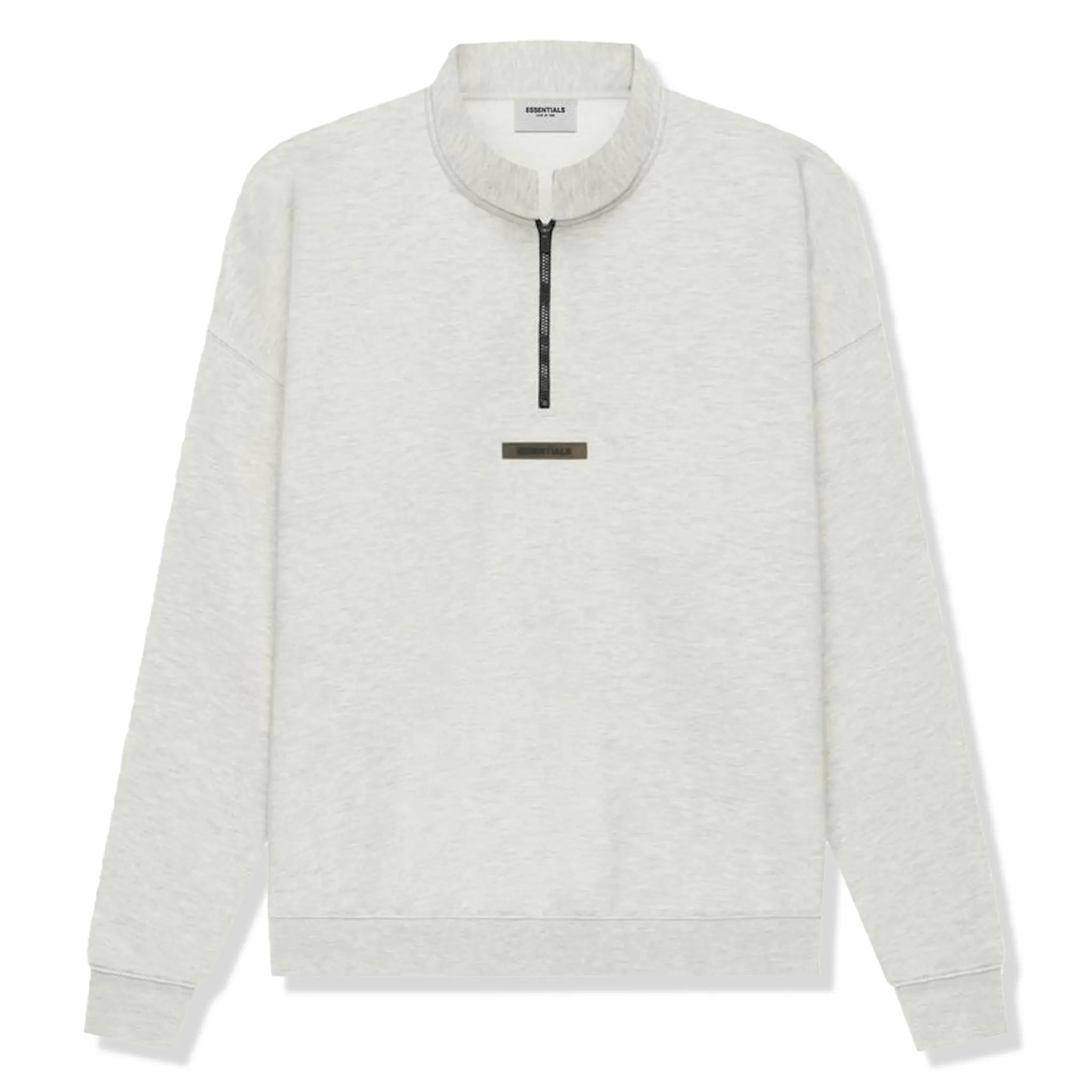 FOG Essentials Light Heather Oatmeal Half-Zip Sweatshirt