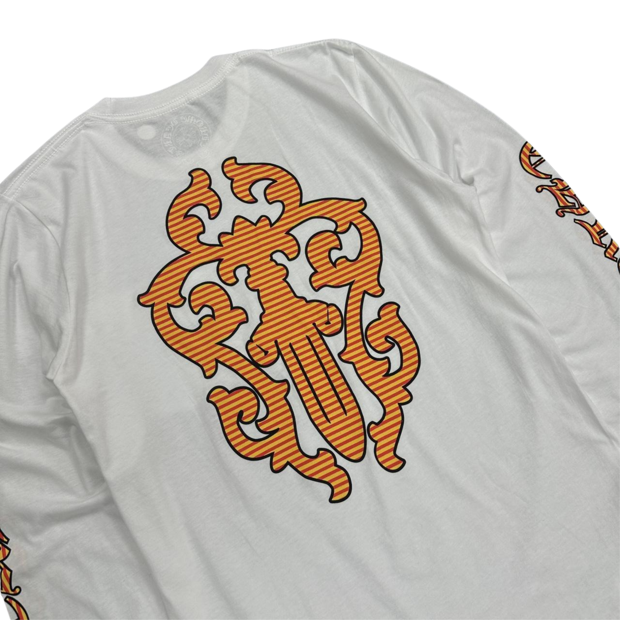 CH Stripe Dagger Logo Long Sleeve T-Shirt White