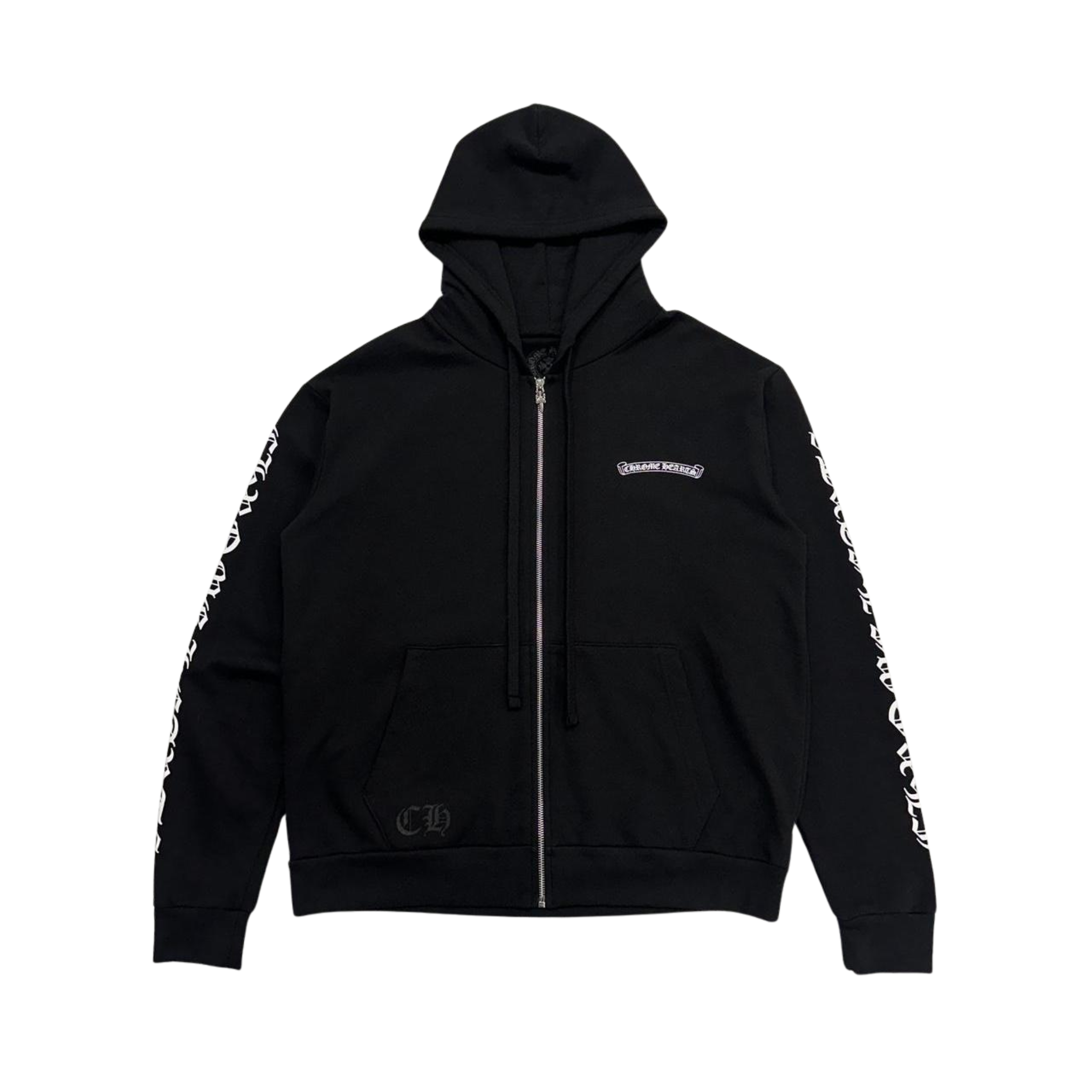 CH Scroll Logo Zip Up Hoodie Black
