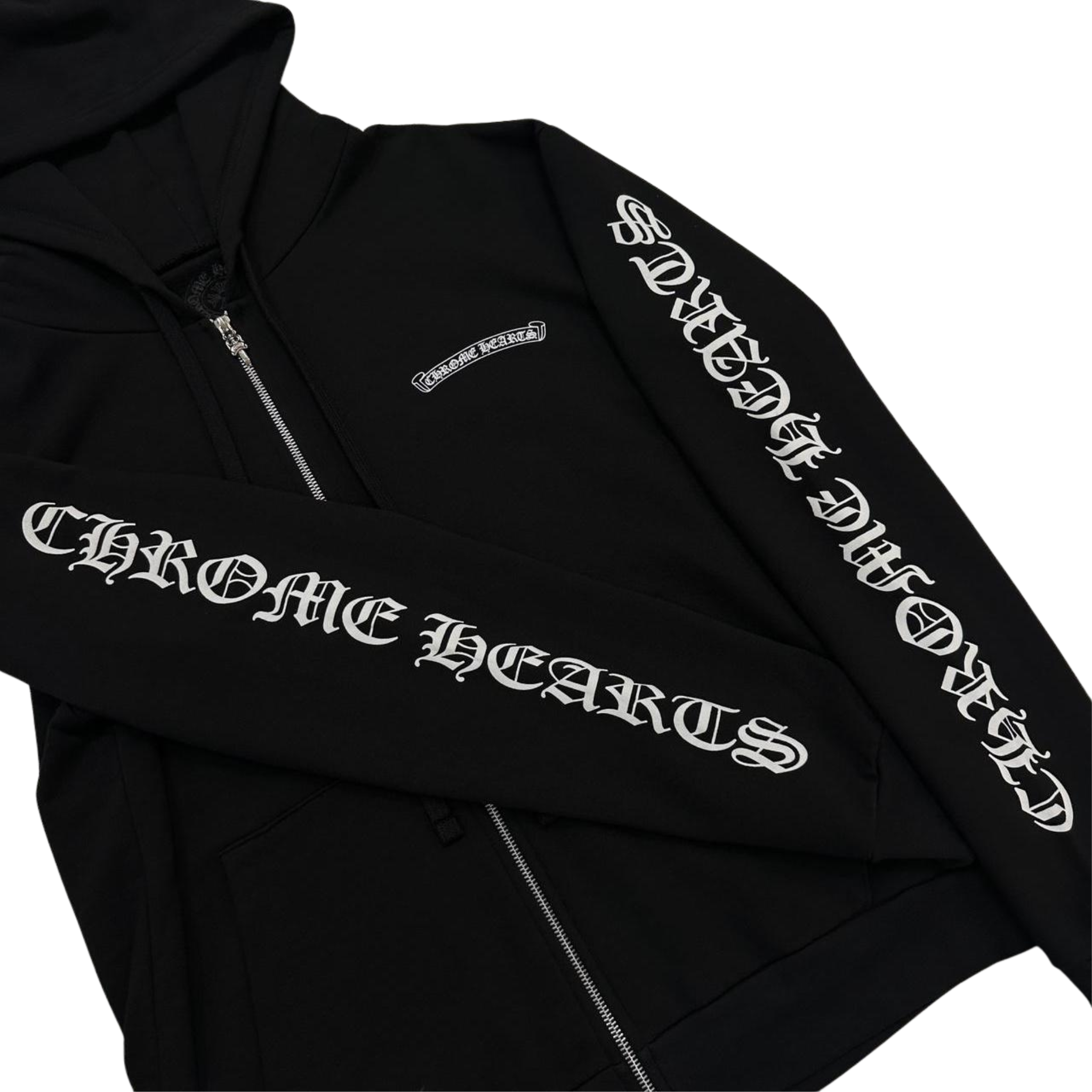 CH Scroll Logo Zip Up Hoodie Black