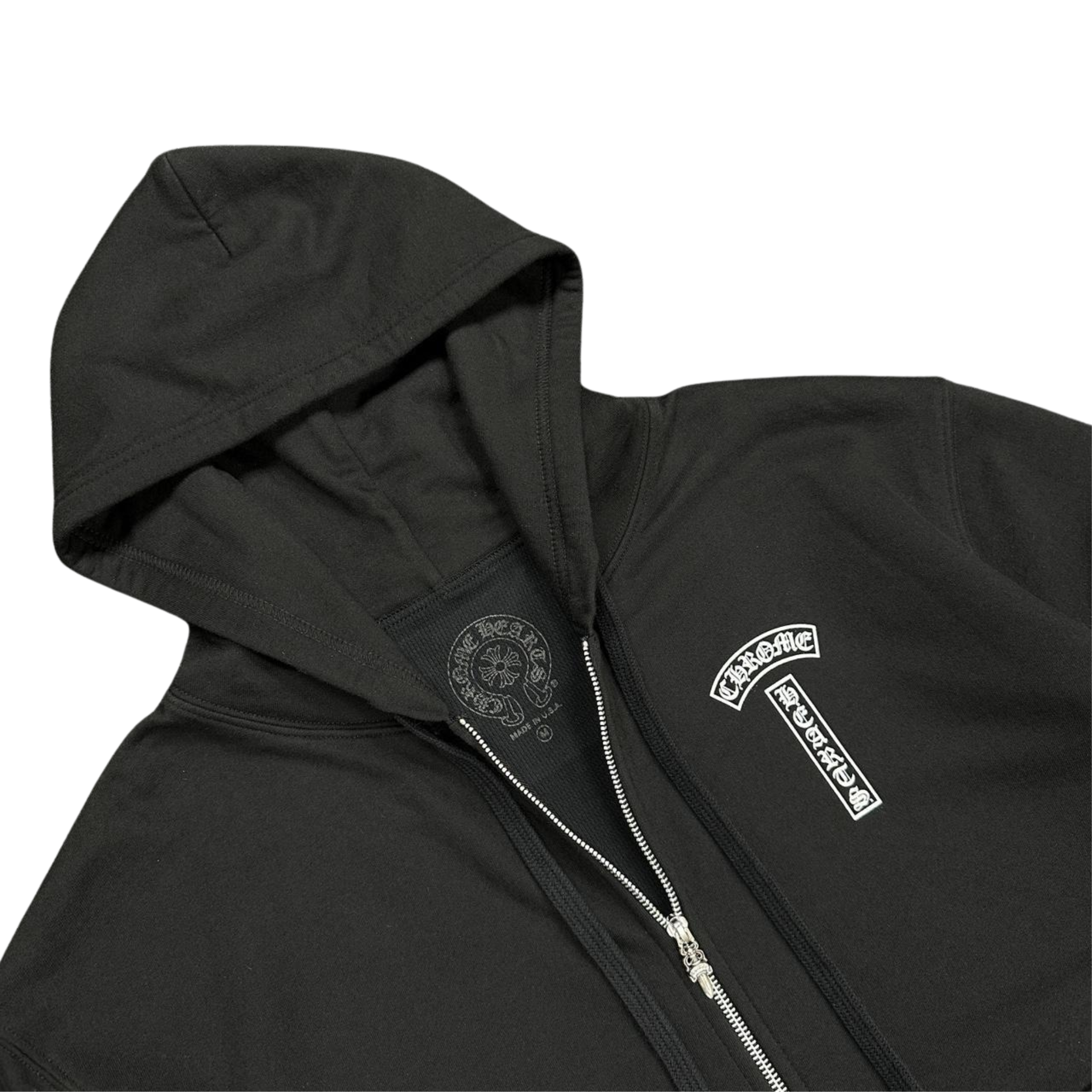 CH T Scroll Logo Thermal Zip Up Hoodie Black