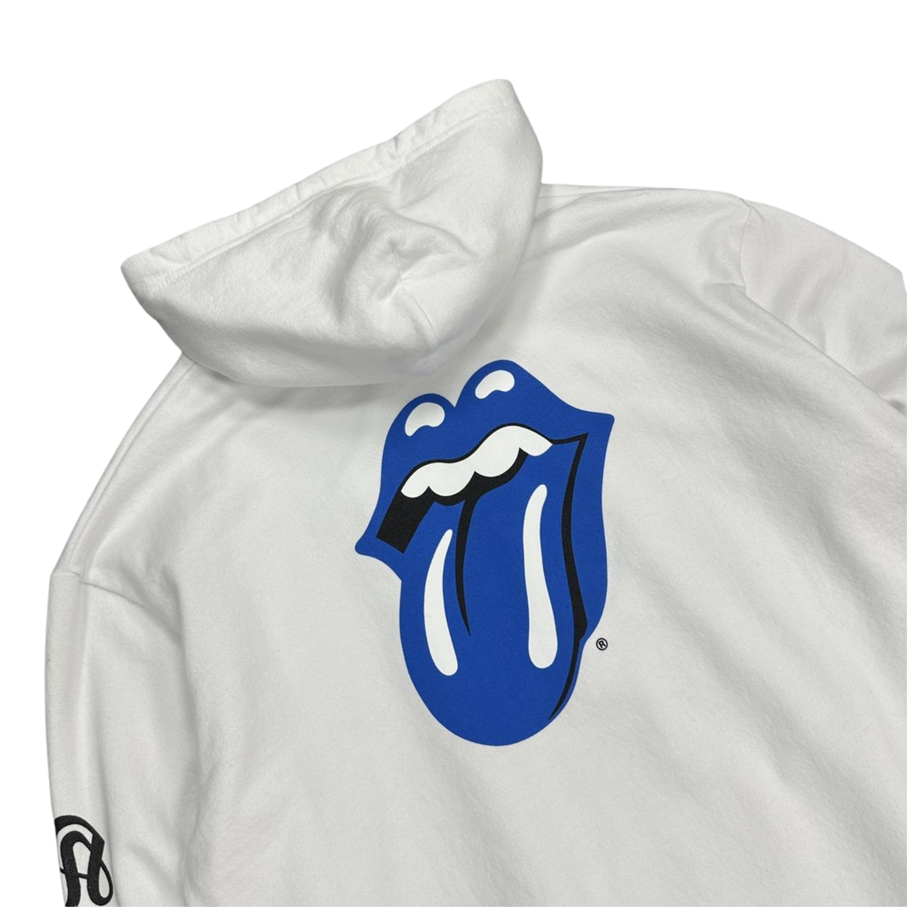 CH Rolling Stones Blue Lips Logo Hoodie White