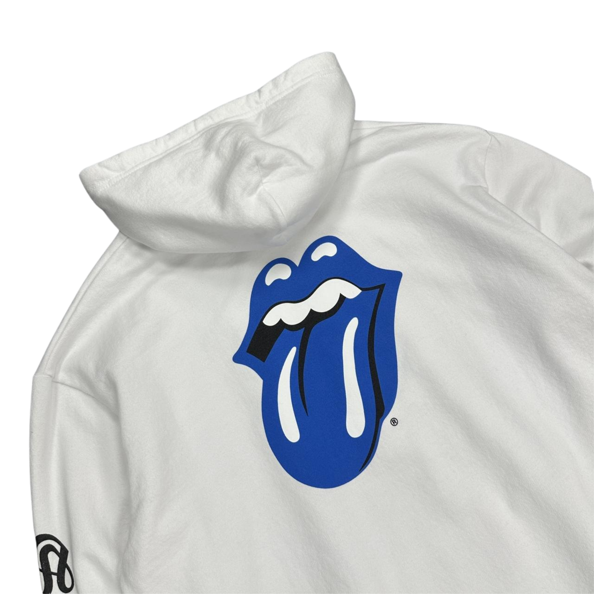 CH Rolling Stones Blue Lips Logo Hoodie White