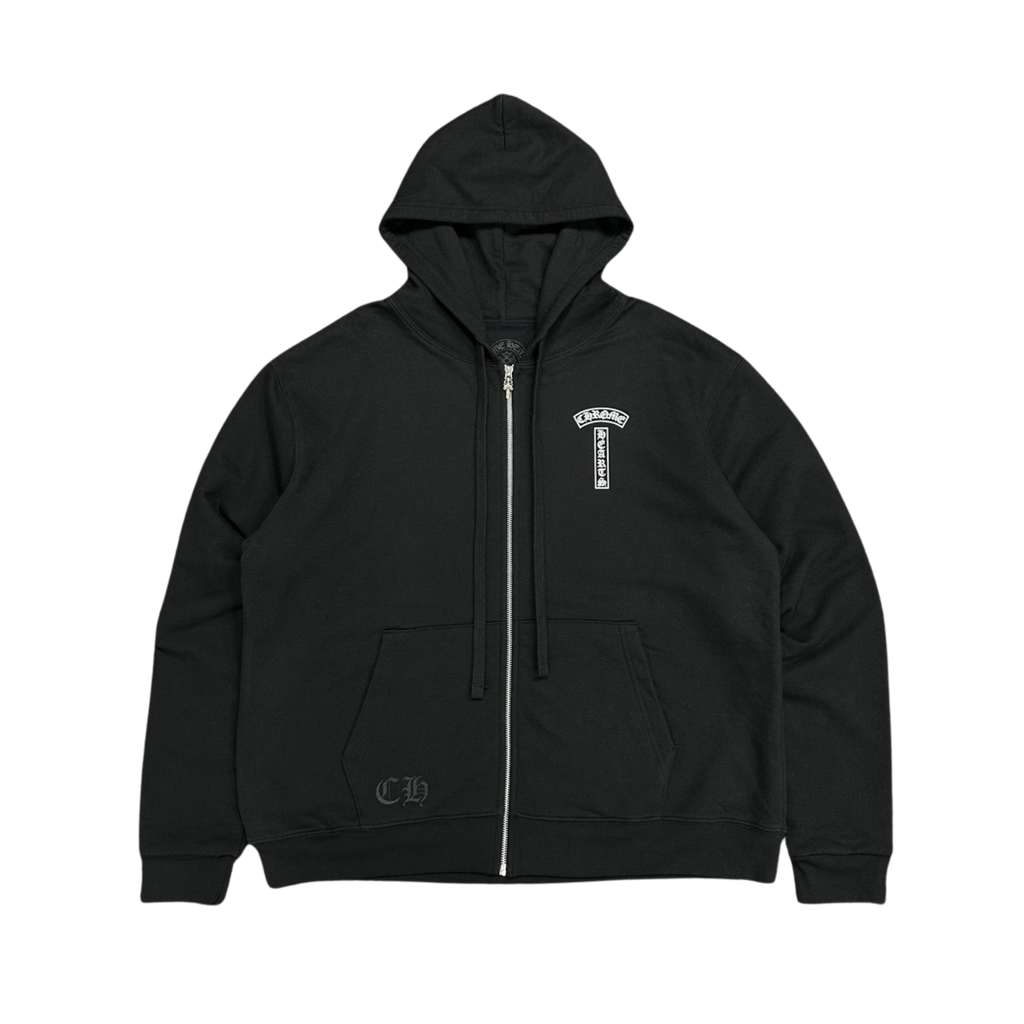 CH T Scroll Logo Thermal Zip Up Hoodie Black