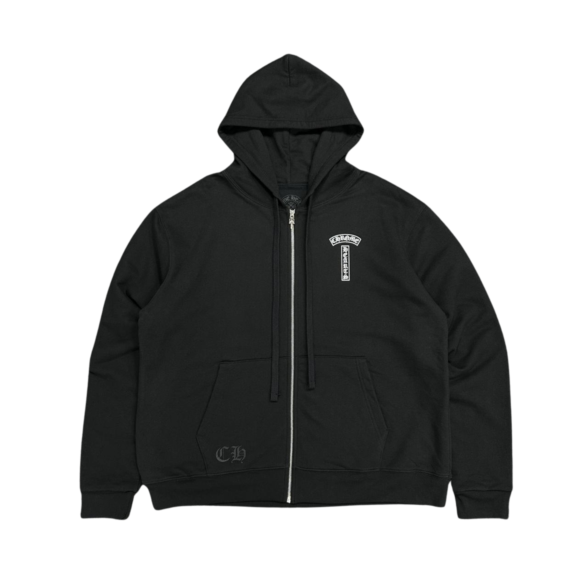 CH T Scroll Logo Thermal Zip Up Hoodie Black