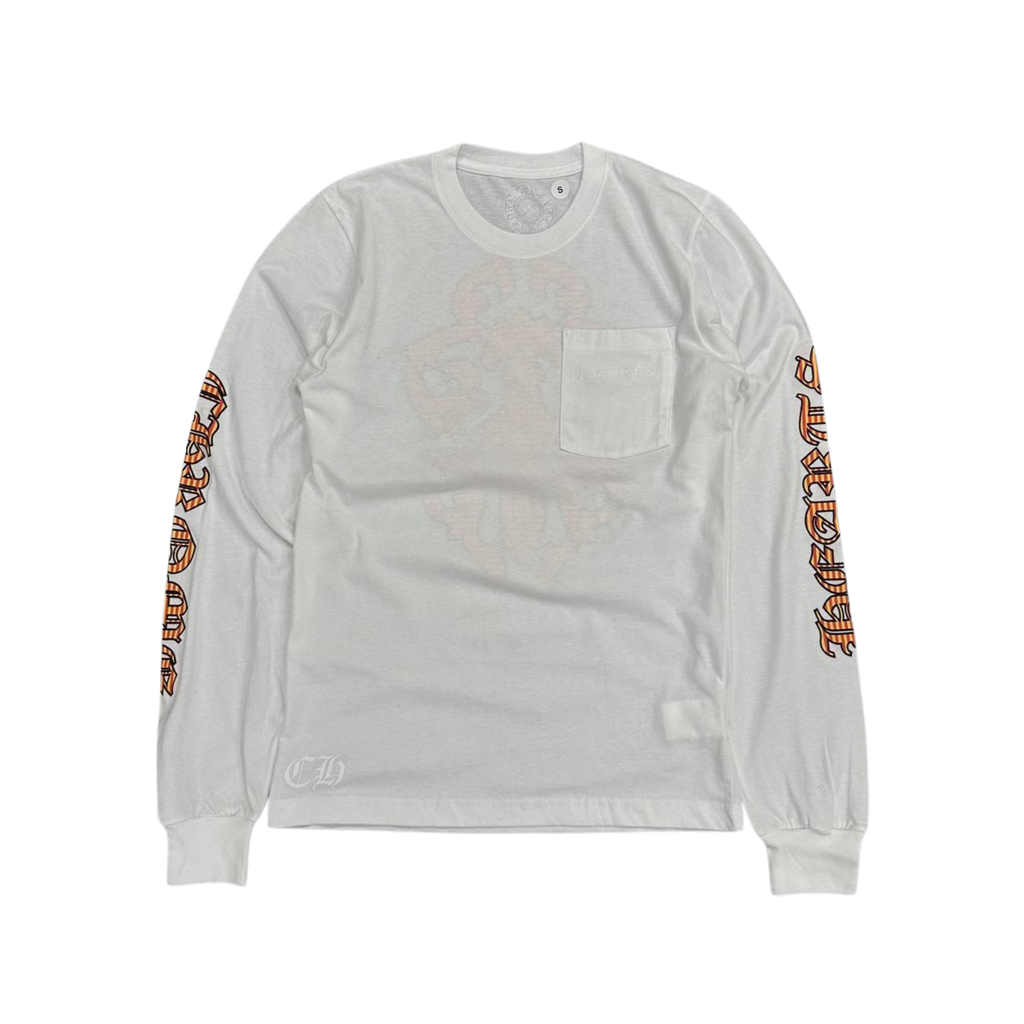 CH Stripe Dagger Logo Long Sleeve T-Shirt White