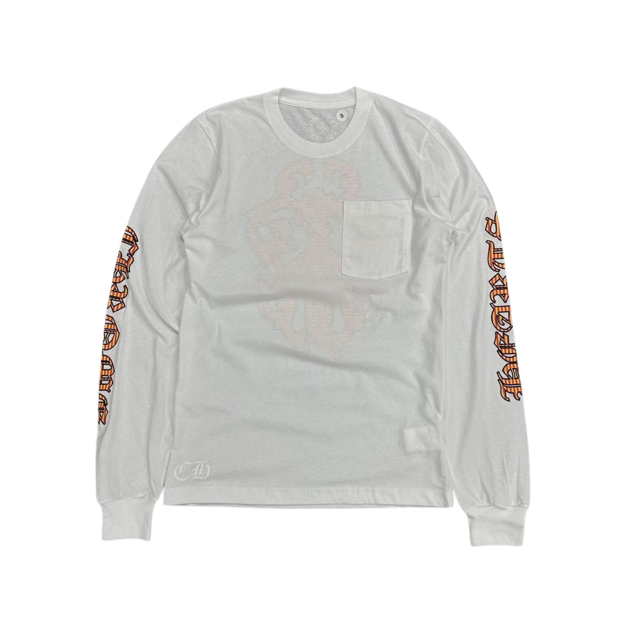 CH Stripe Dagger Logo Long Sleeve T-Shirt White