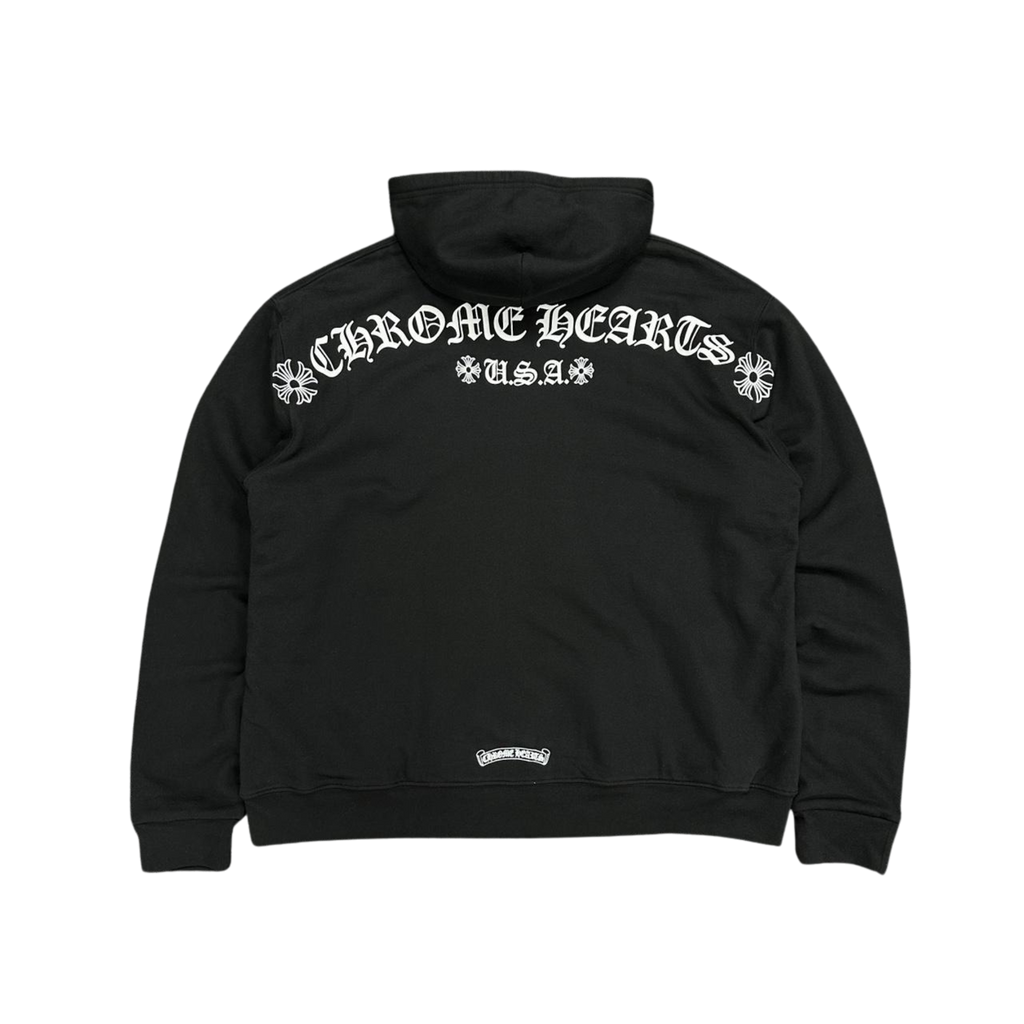 CH T Scroll Logo Thermal Zip Up Hoodie Black