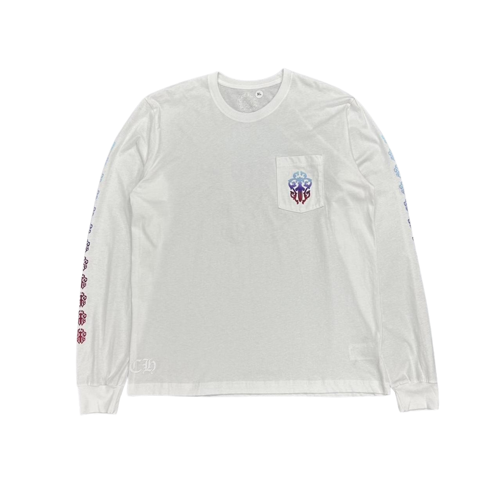 CH Gradient Horseshoe Dagger Logo Long Sleeve T-Shirt White