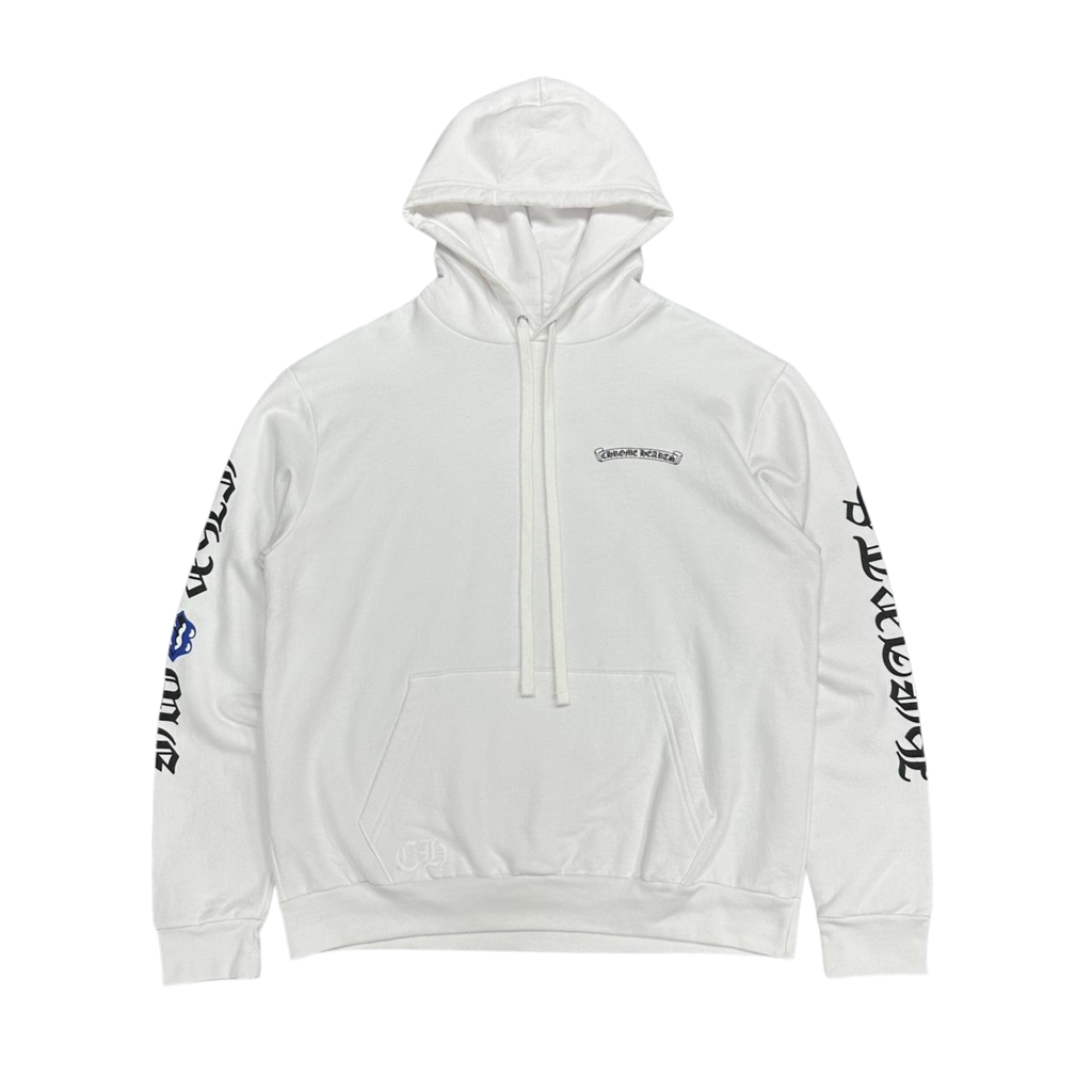 CH Rolling Stones Blue Lips Logo Hoodie White