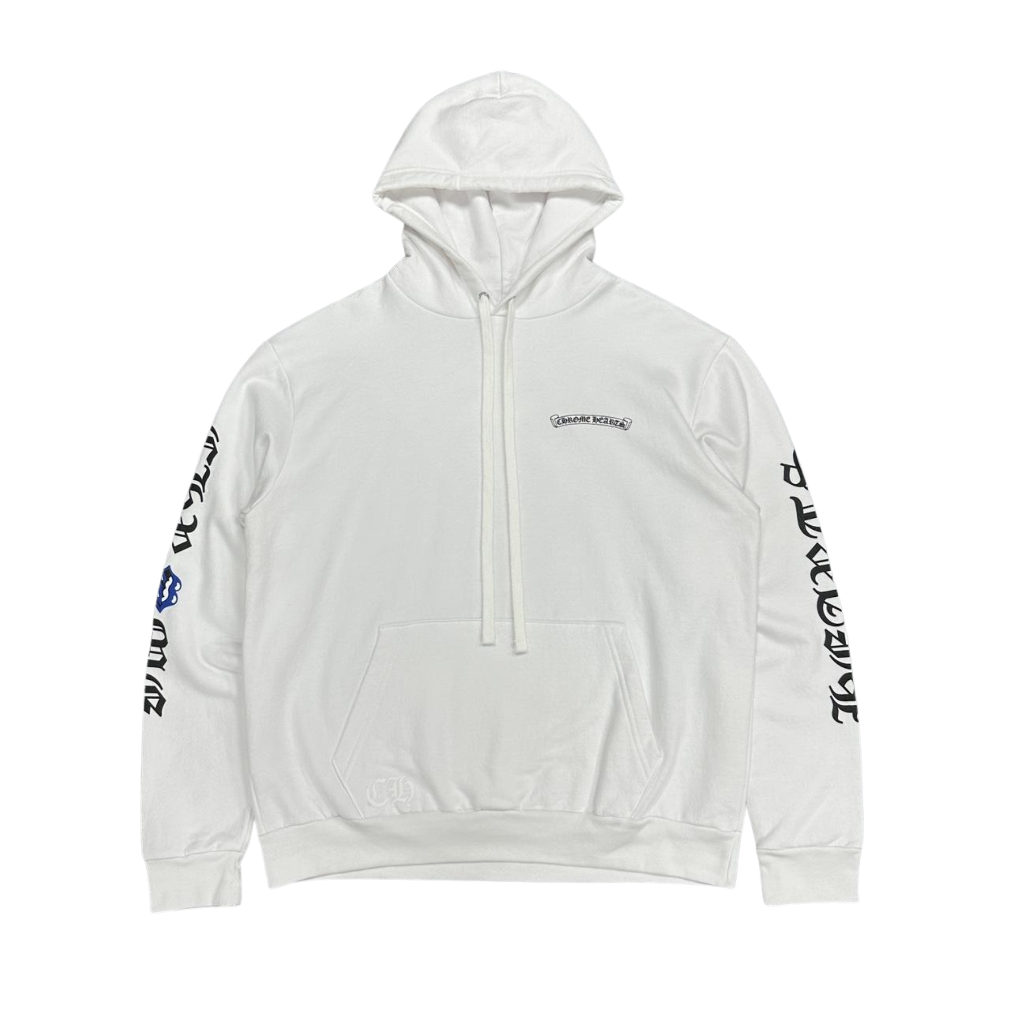 CH Rolling Stones Blue Lips Logo Hoodie White