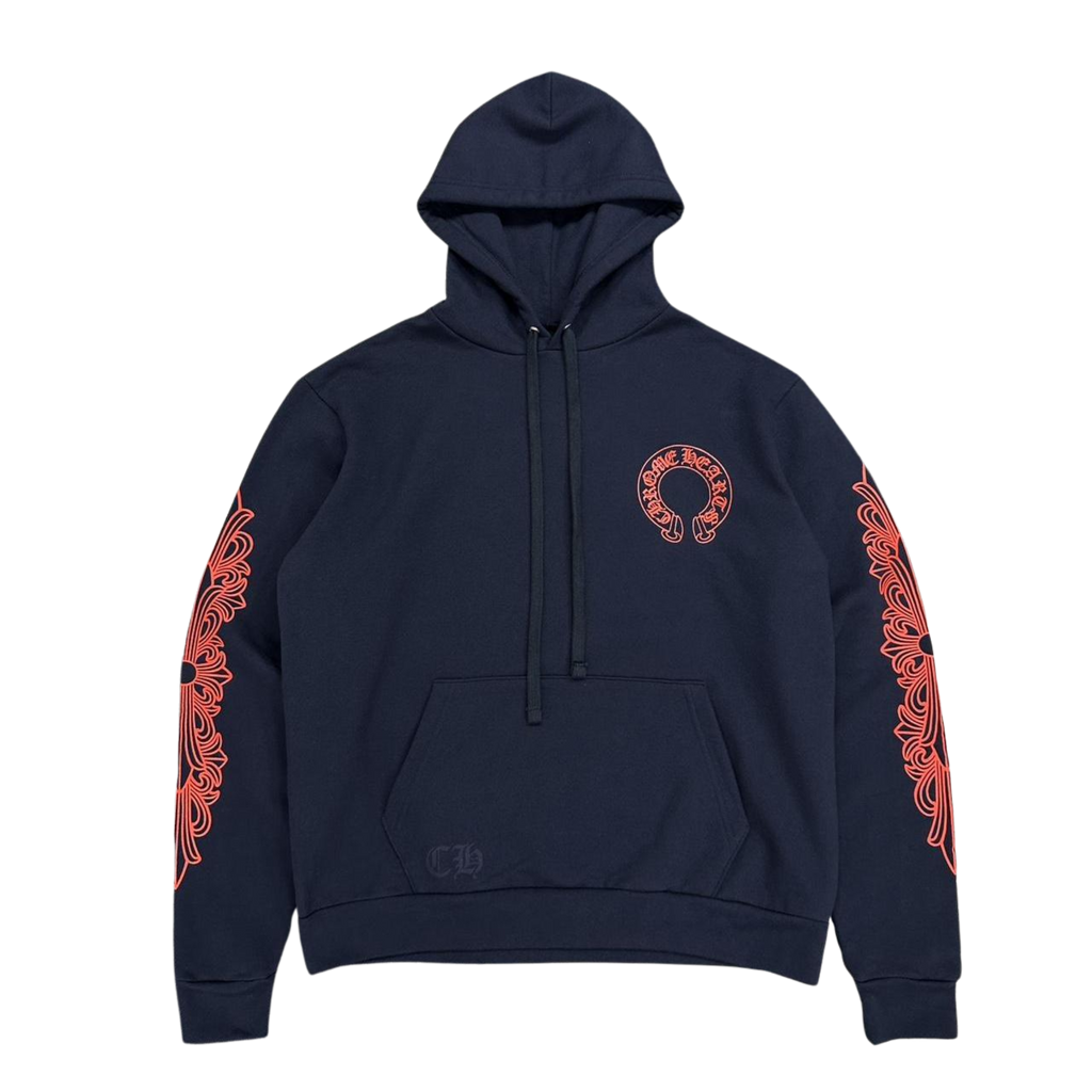 CH Red Horseshoe Logo Hoodie Navy