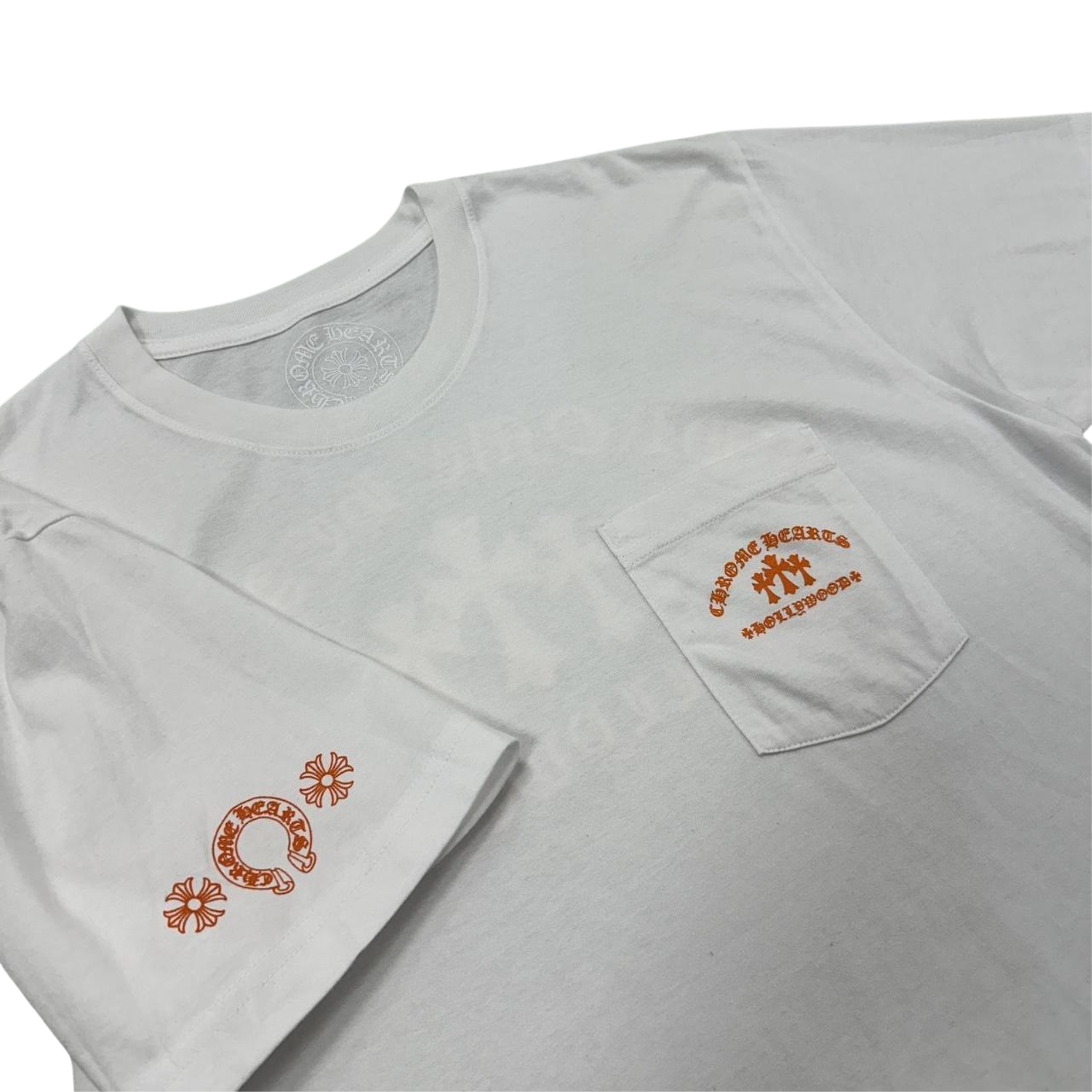 CH Men's White and Orange T-Shirt