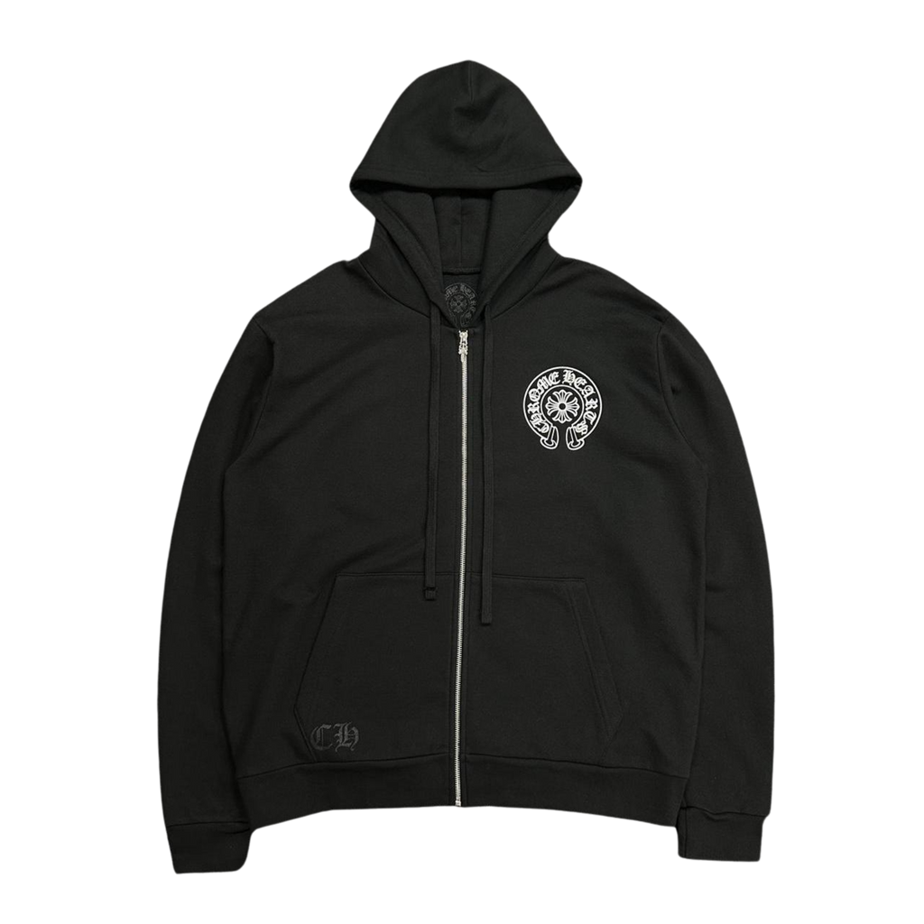 CH Manchester Exclusive Horseshoe Logo Zip Up Hoodie Black