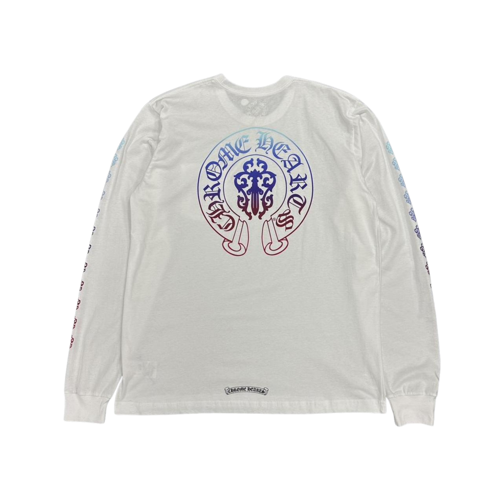 CH Gradient Horseshoe Dagger Logo Long Sleeve T-Shirt White