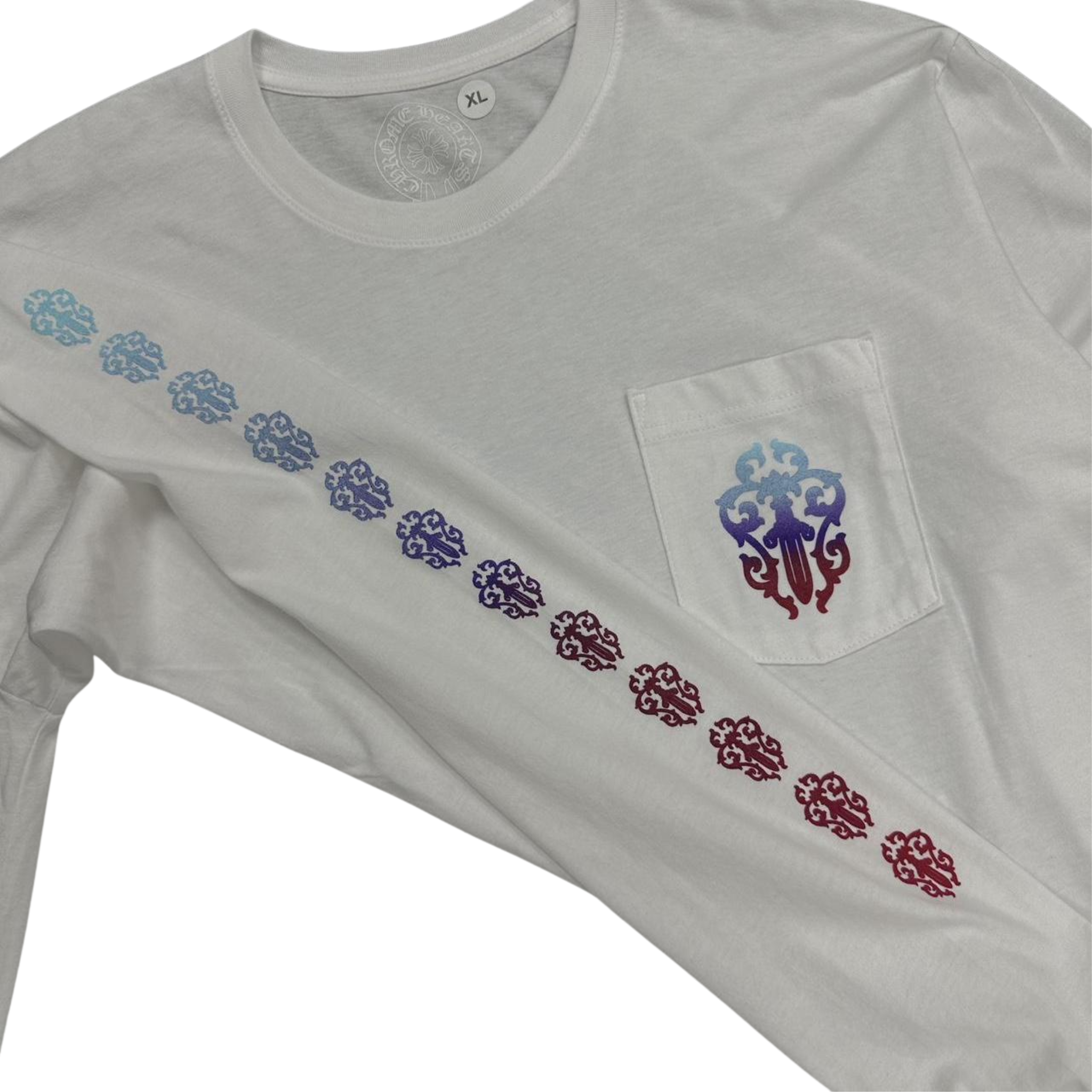 CH Gradient Horseshoe Dagger Logo Long Sleeve T-Shirt White