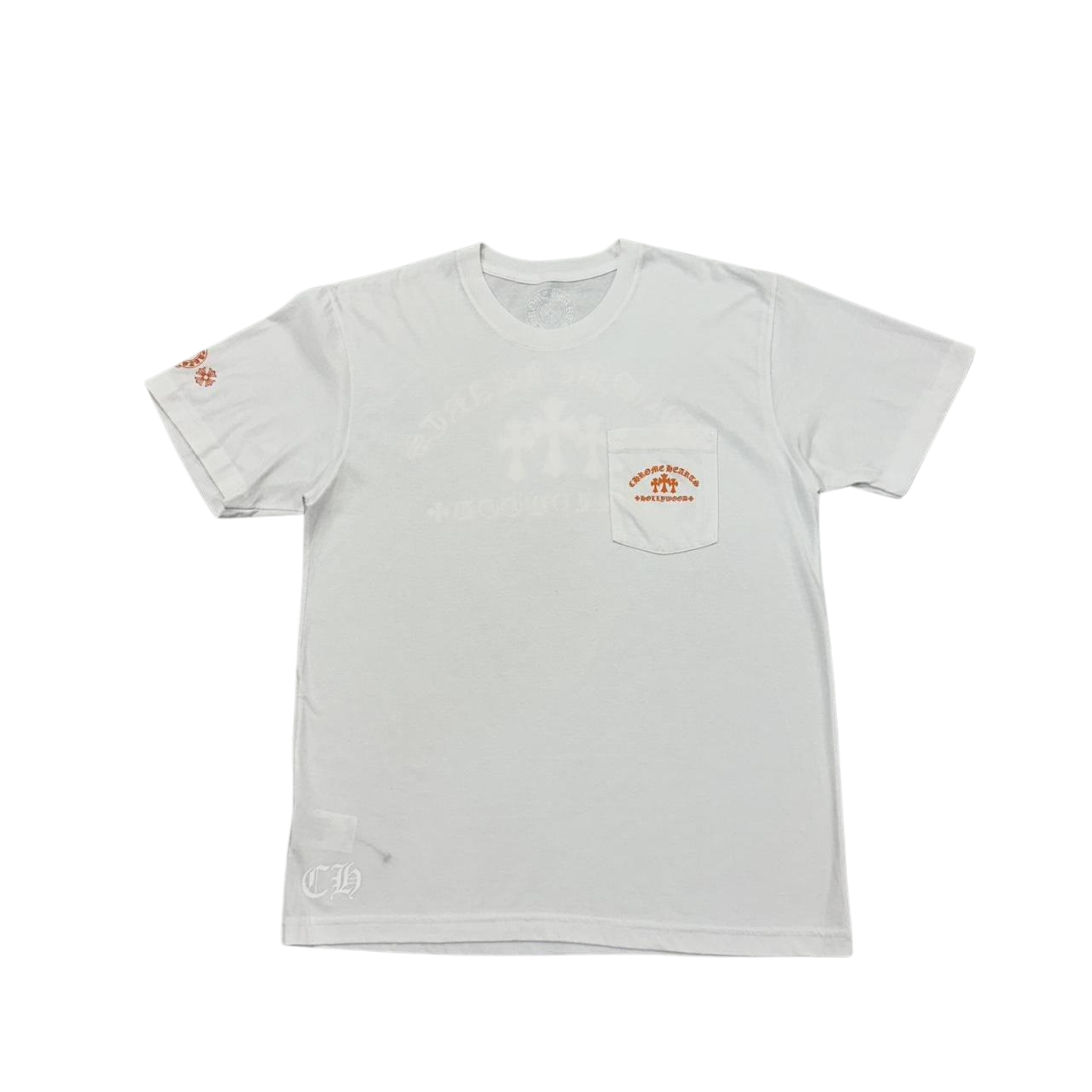 CH Men's White and Orange T-Shirt